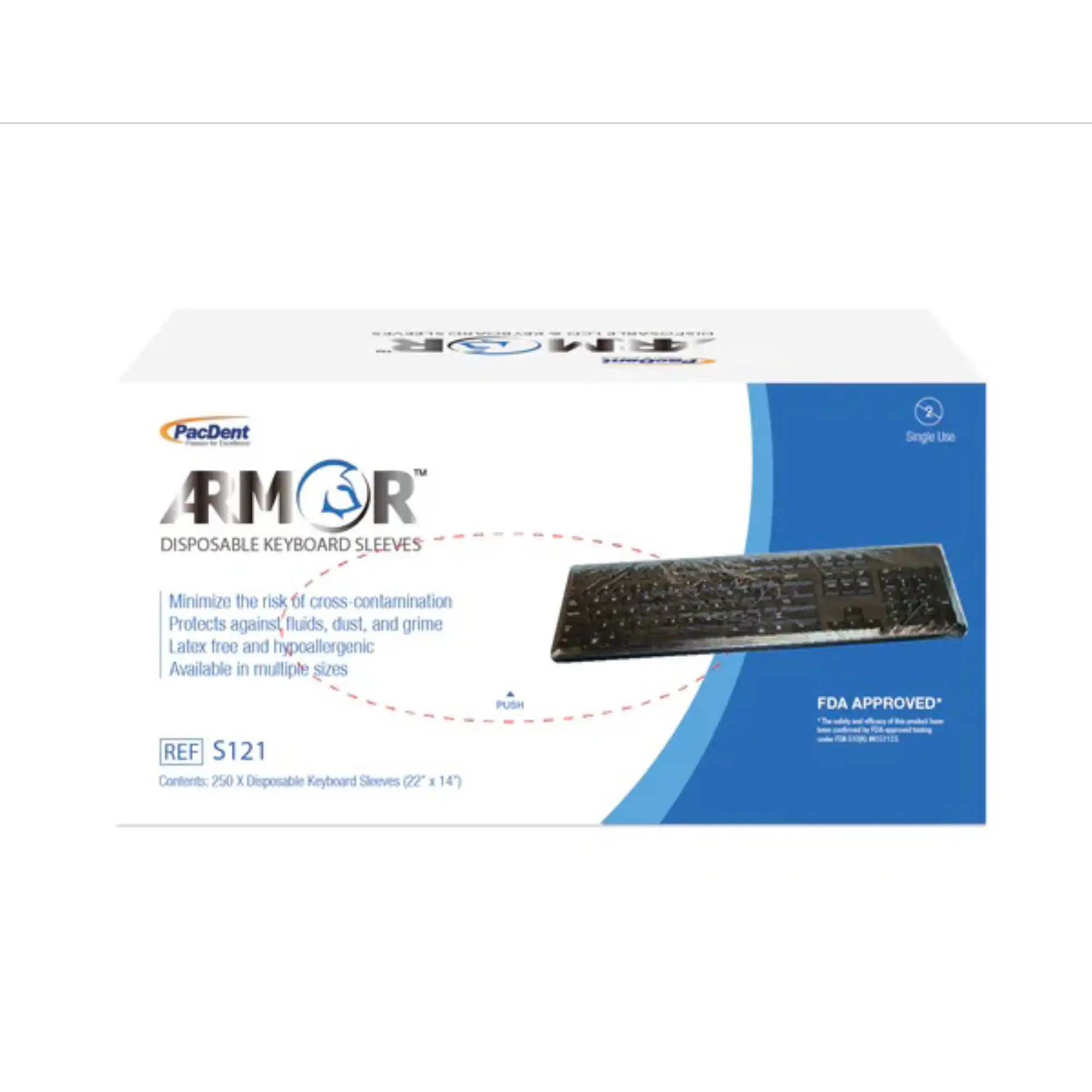 Pac-Dent Keyboard Sleeves/Covers, 19" x 26", Clear, Disposable, 250/Pk, S122 - Keyboard Sleeves / Covers, 19" x 26" - 250/Pk, S122 - Image 1
