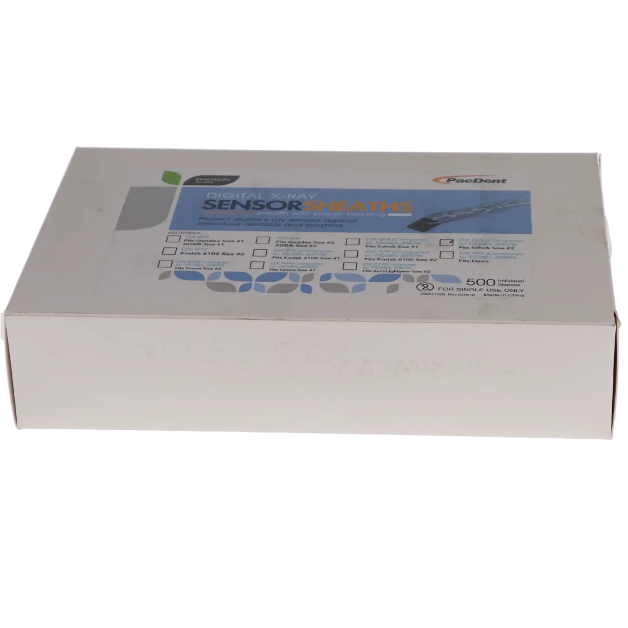 Pac-Dent Armor Digital X-Ray Sensor Sheaths, Paper-Backed, Fits Schick Size #2, 500/Pk, DX-825 thumbnail 4