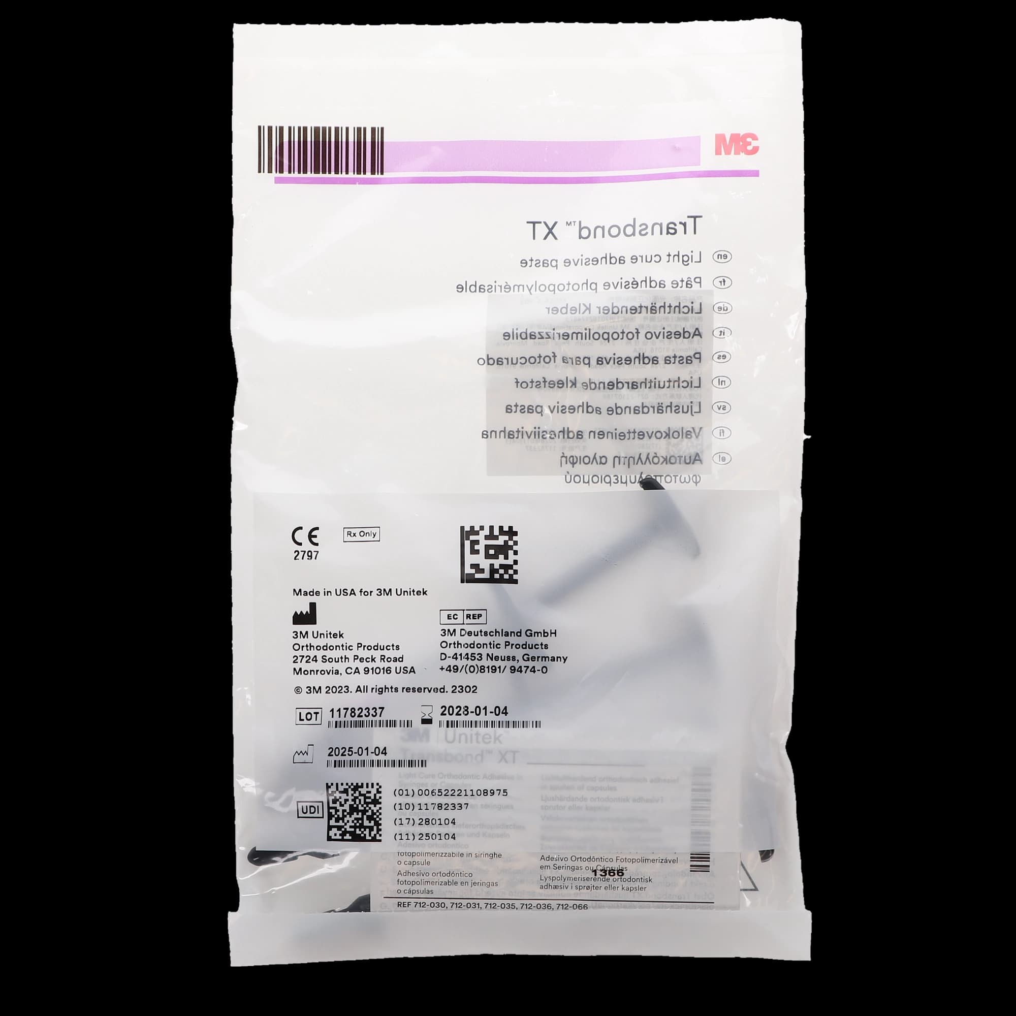 3M Transbond XT Light Cure Orthodontic Adhesive, 4g Syringes, 4/Pk, 712-036 thumbnail 5