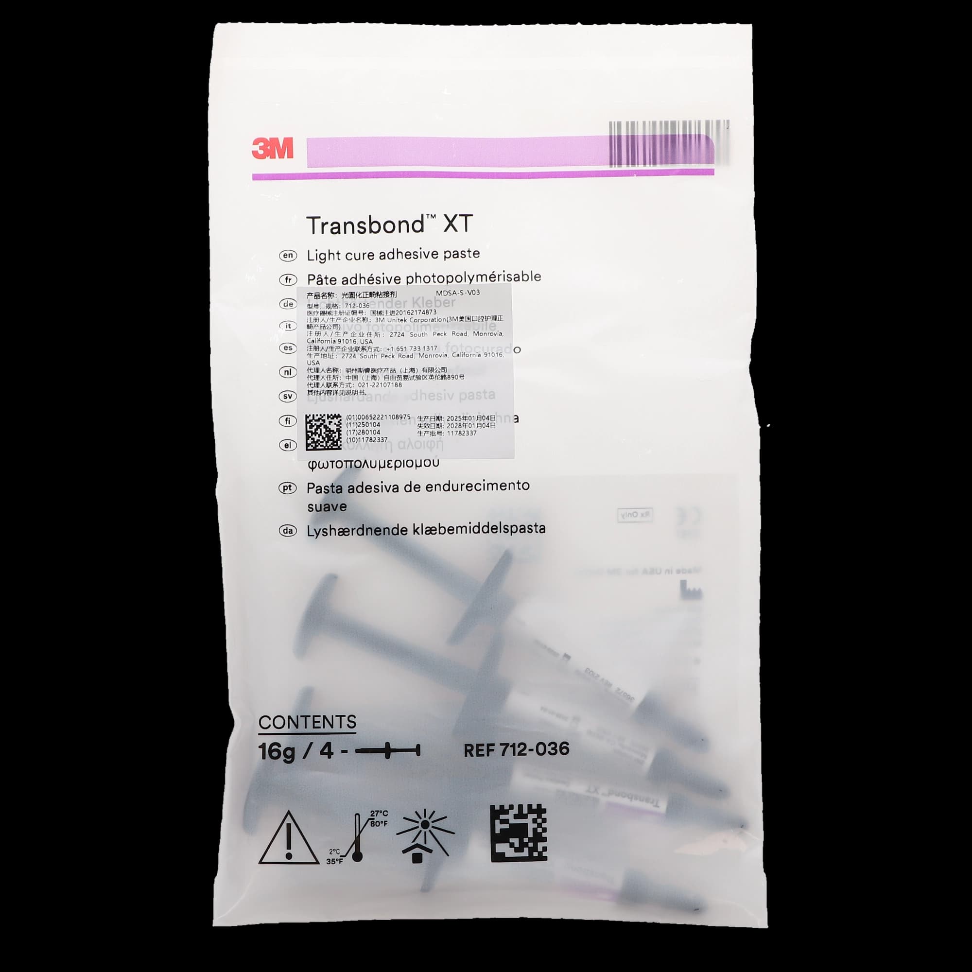 3M Transbond XT Light Cure Orthodontic Adhesive, 4g Syringes, 4/Pk, 712-036 thumbnail 6