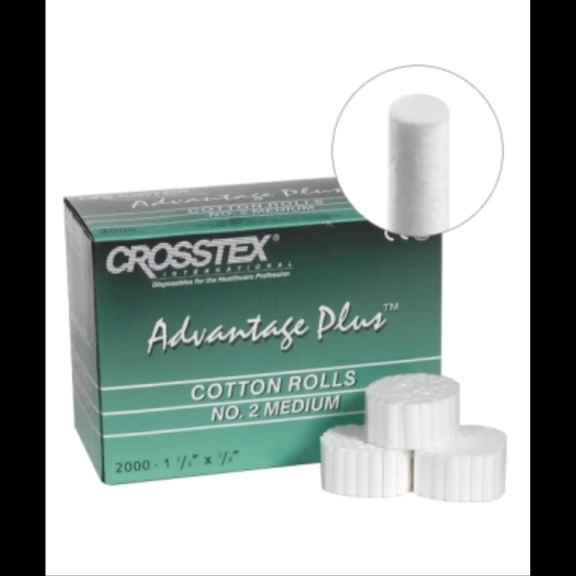 Advantage Plus Cotton Rolls, Non-Sterile, #2 Medium, 1.50" x 0.375", 2000/Pk, DNAC - Advantage Plus Cotton Rolls, Non-Sterile, # 2, Medium, 1.50 x 0.375", 2000/Pk, DNAC - Image 1