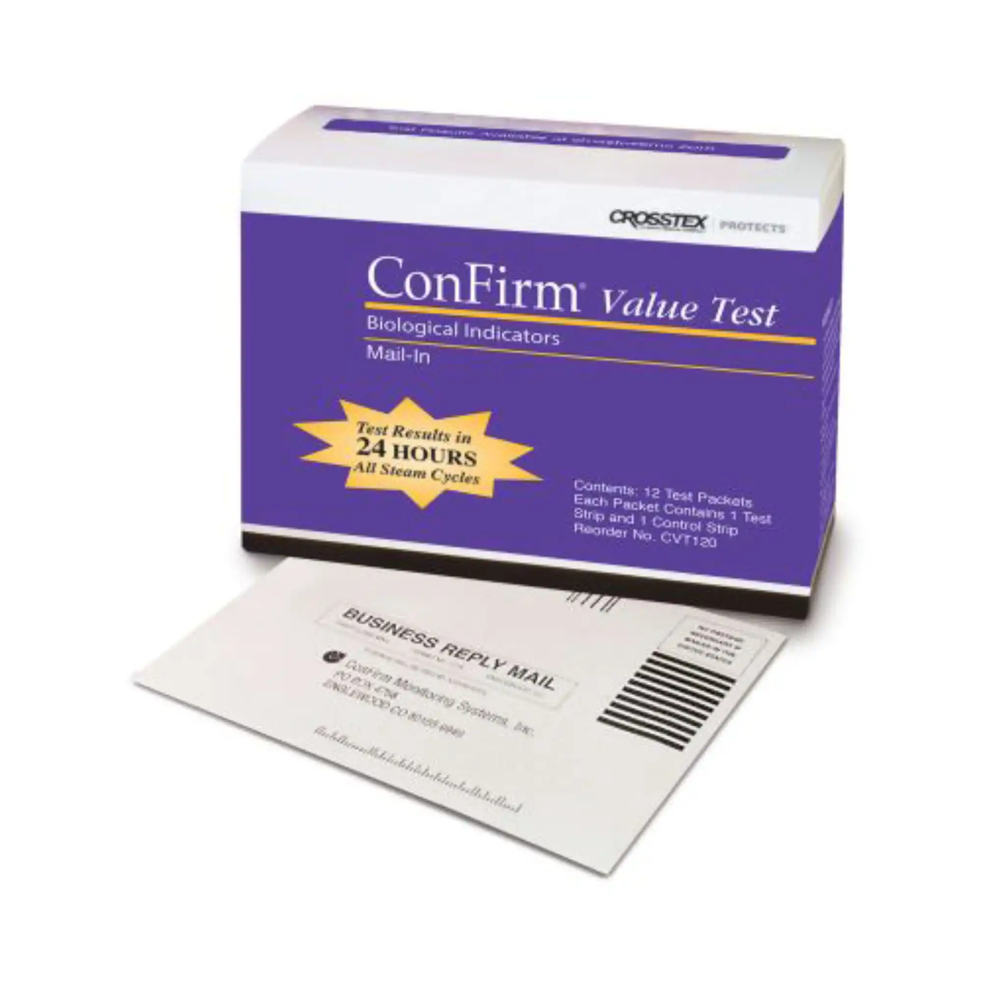 ConFirm Mail-In Sterilizer Monitoring System Value Test Service, 2 Strip Test, 12/Box, CVT120 - Confirm Mail-In Sterilizer Monitoring System Value Test Service Pack of 12 - Image 1