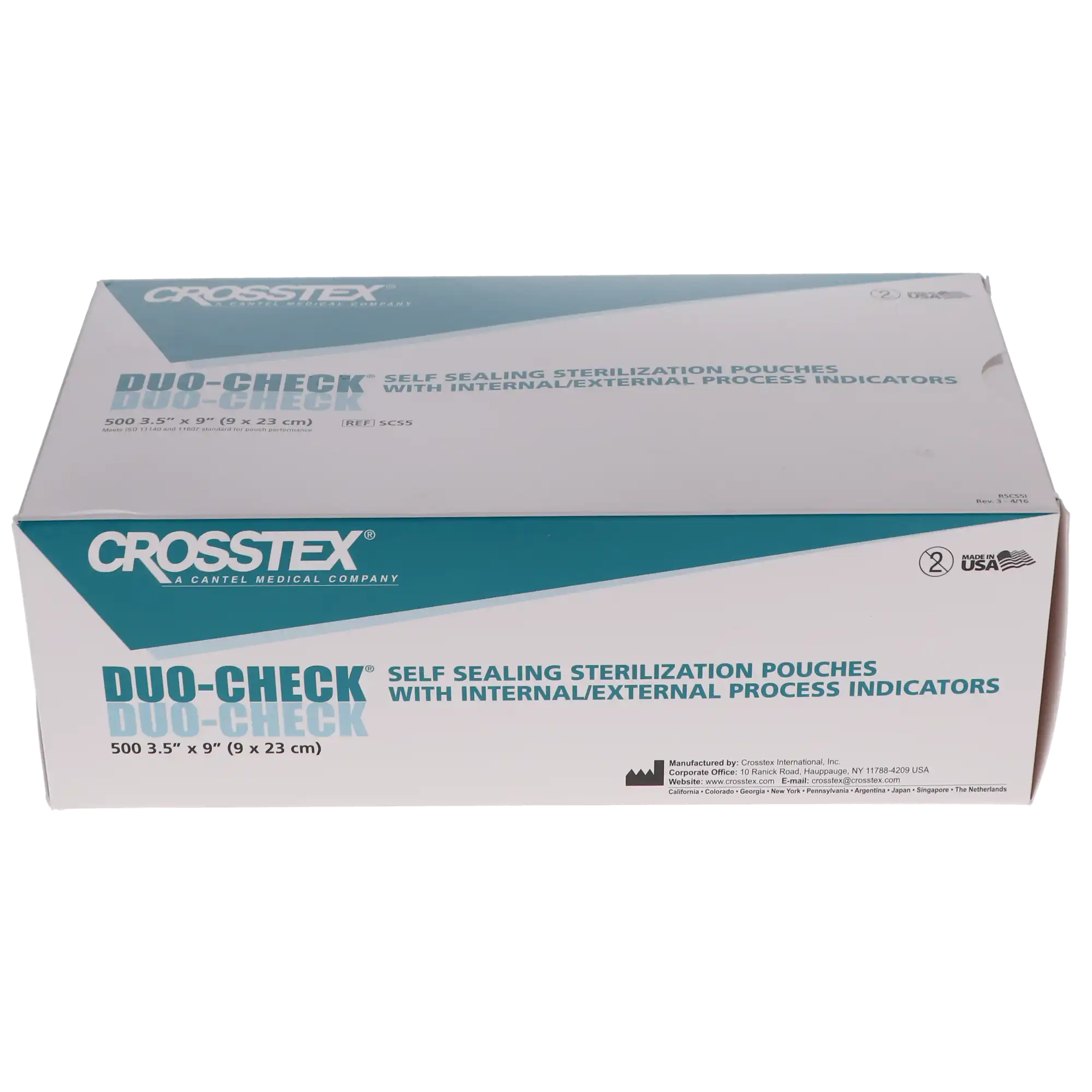 Crosstex Duo-Check Self-Sealing Sterilization Pouches, 3.5" x 9", Blue, 500/Box, SCS5 thumbnail 4