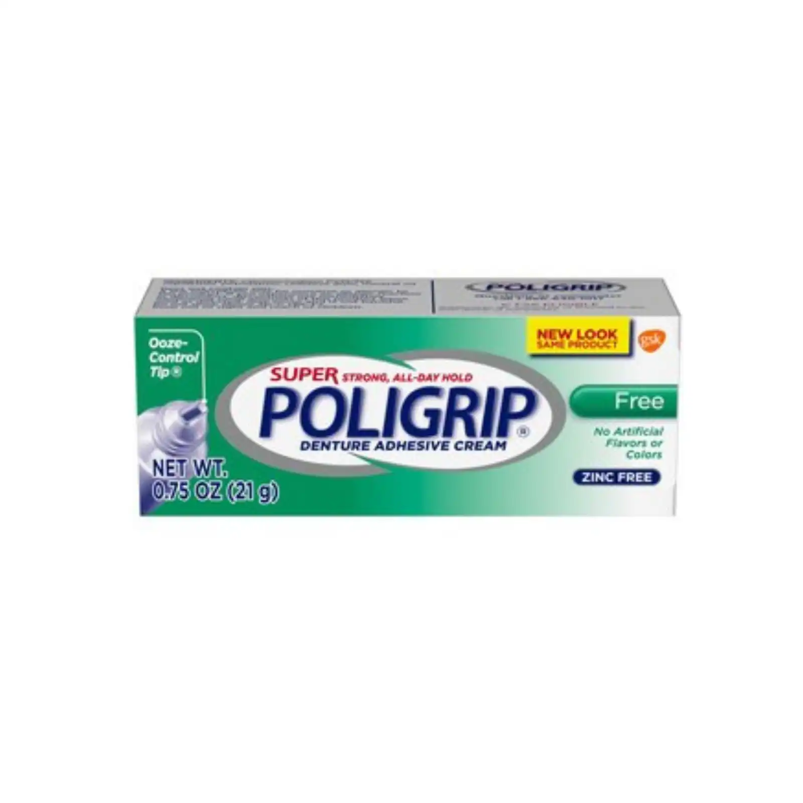 Super Poligrip Denture Adhesive Cream, Free (Zinc-Free), 0.75 oz Tube - Super Poligrip Adhesive Cream Free 0.75oz - Image 1