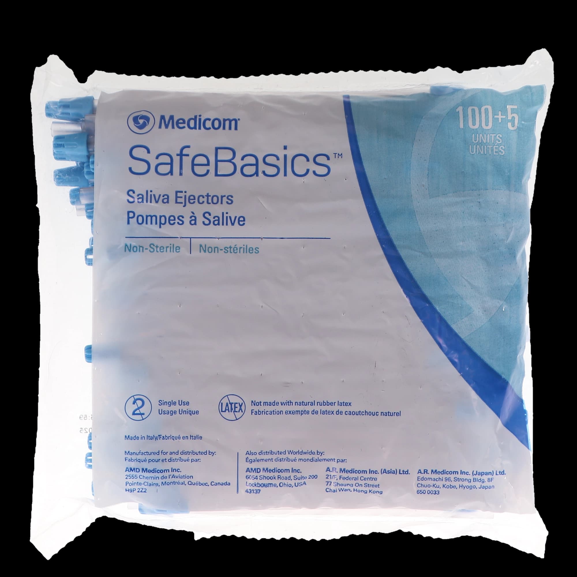 Medicom SafeBasics Saliva Ejectors, Clear Tube with Blue Tip, 6", Latex-Free, 105/Bag, 700 thumbnail 8