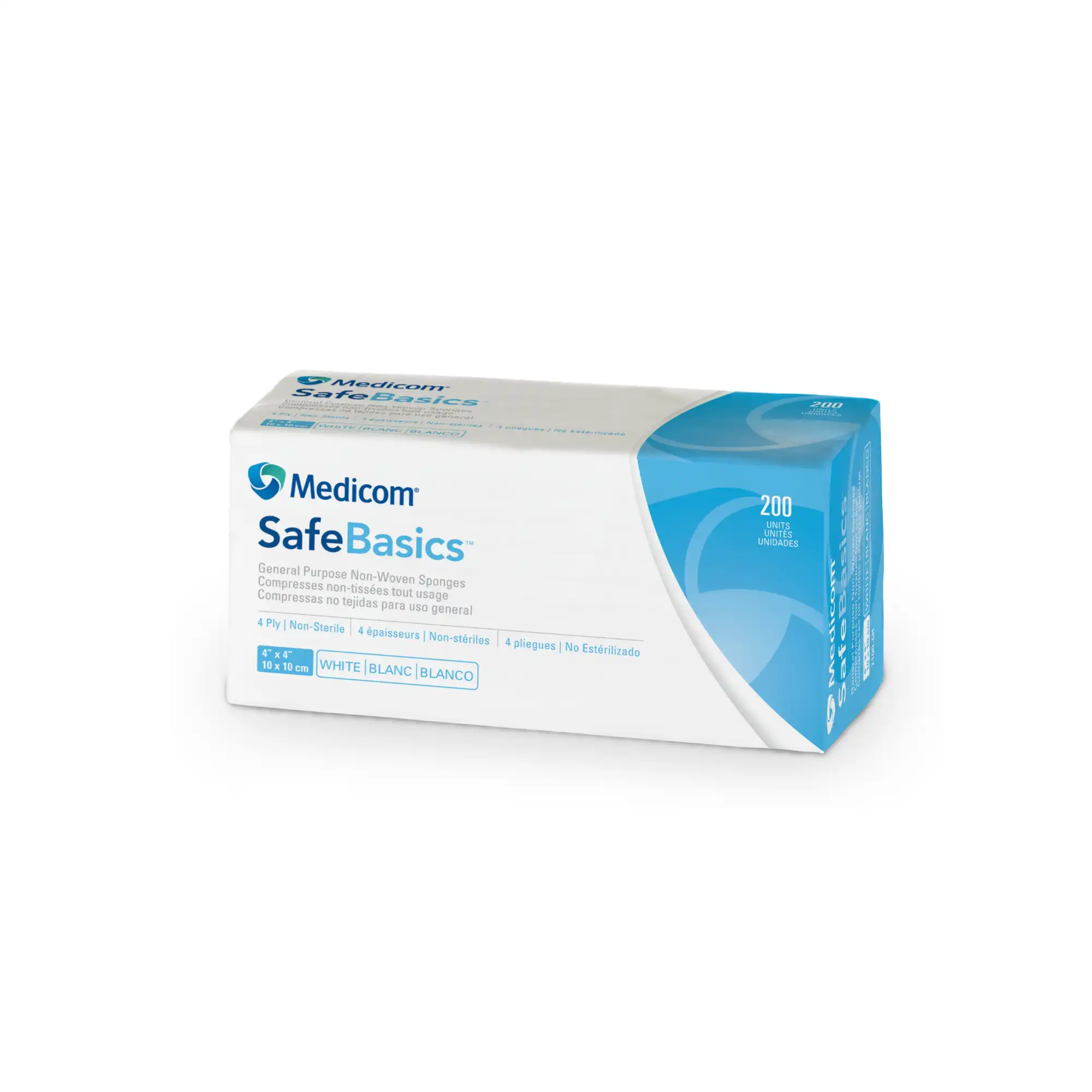 SafeBasics Non-Woven Sponges, Non-Sterile, 4-Ply, 4" x 4", 2000/Case, 2100-CH - SafeBasics Non-Woven Sponges, Non-Sterile, 4-Ply, 4 "x 4", 2000/Pk, 2100-CH - Image 1