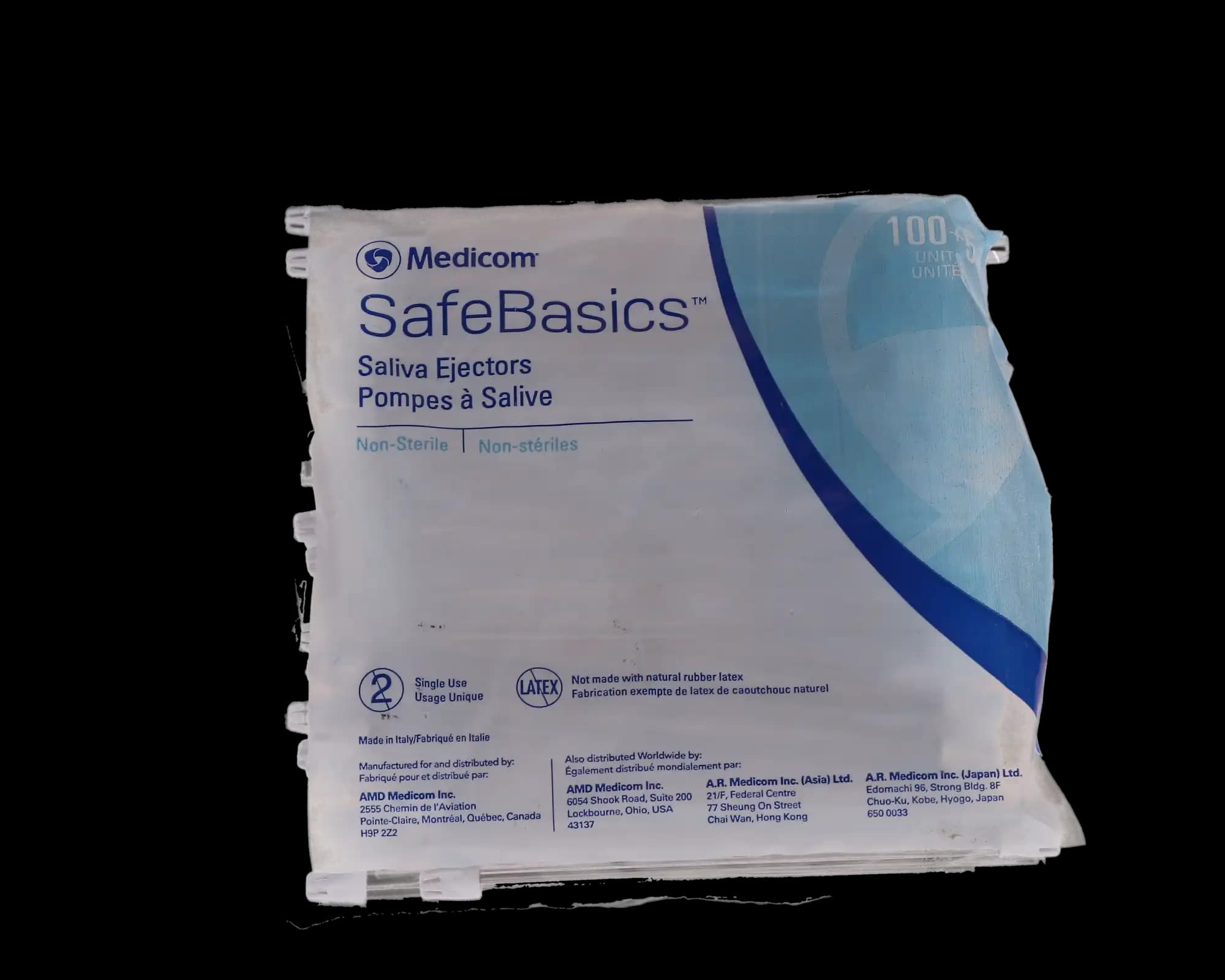 SafeBasics Flexible Saliva Ejectors, 6", Latex-Free, Clear/White Tip, 105/Pk, Item 701 thumbnail 8
