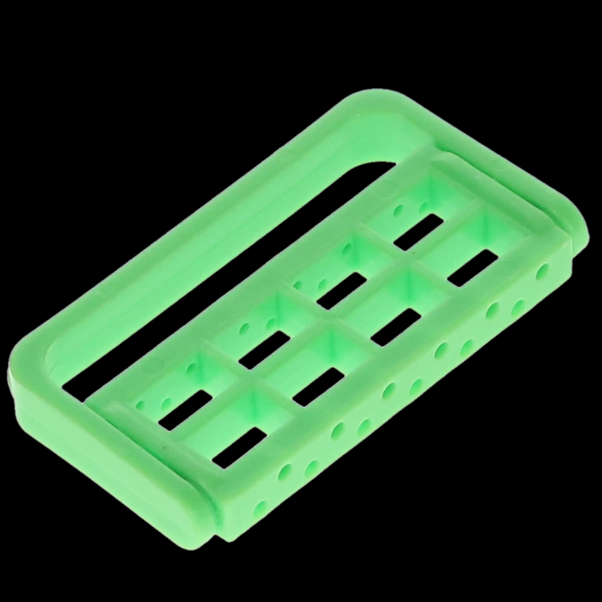 Plasdent Bur Caddy, Reversible FG/RA, 12-Hole, Autoclavable, Neon Green, 1/Pk, 400BC-4N thumbnail 2