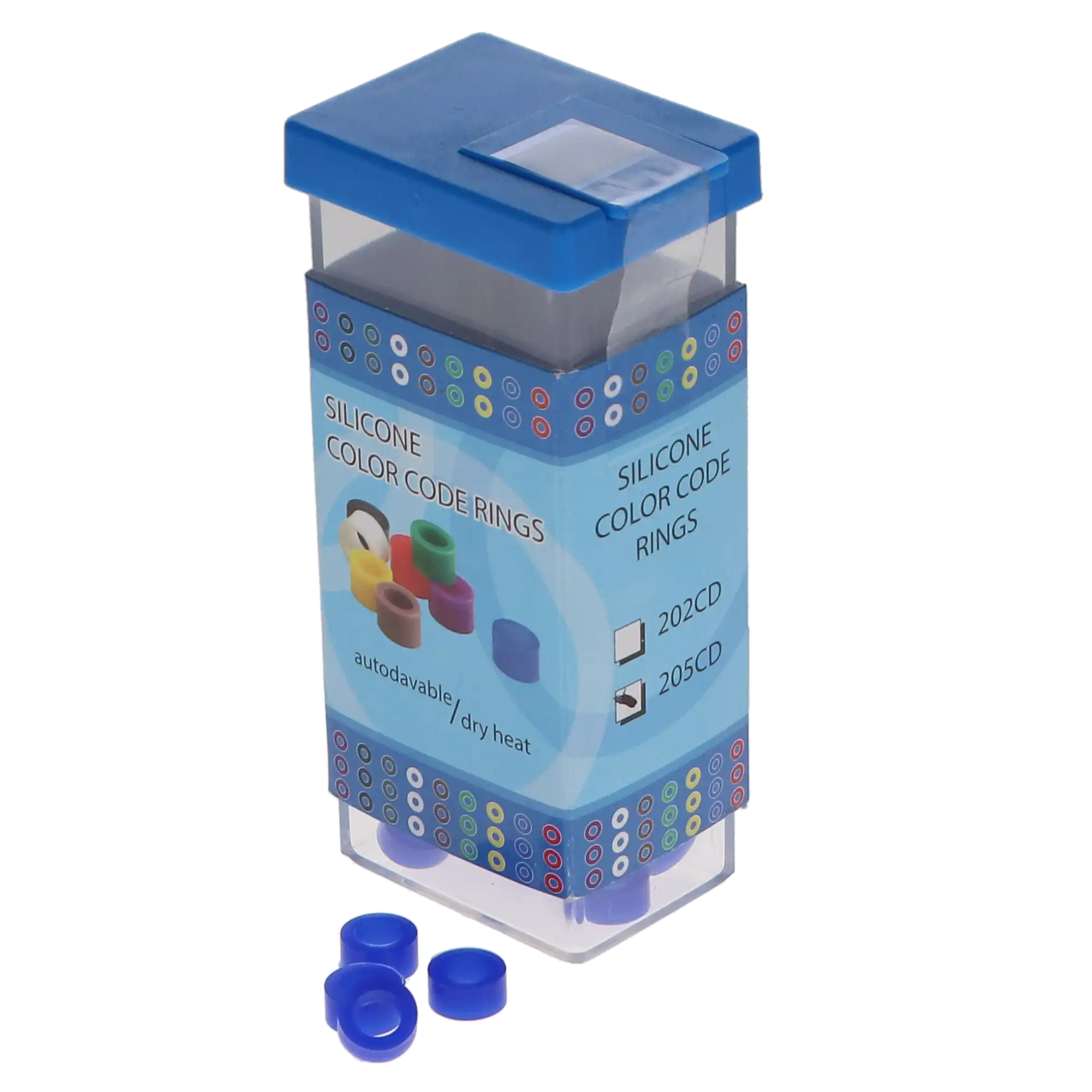 Plasdent Silicone Instrument Color Code Rings, Large (1/4"), Dark Blue, 60/Pk, 205CD-2X thumbnail 2