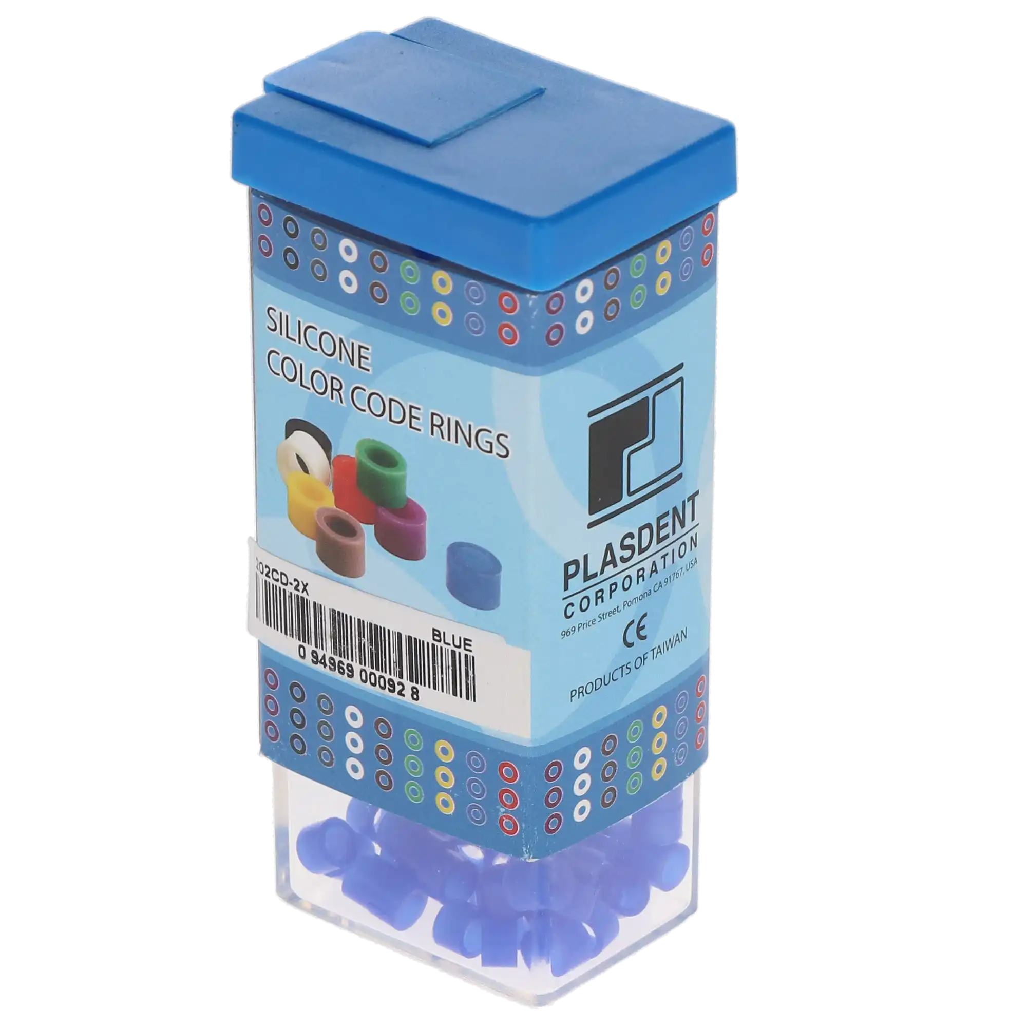 Plasdent Silicone Instrument Color Code Rings, Standard, Blue, 60/Box, 202CD-2X thumbnail 3