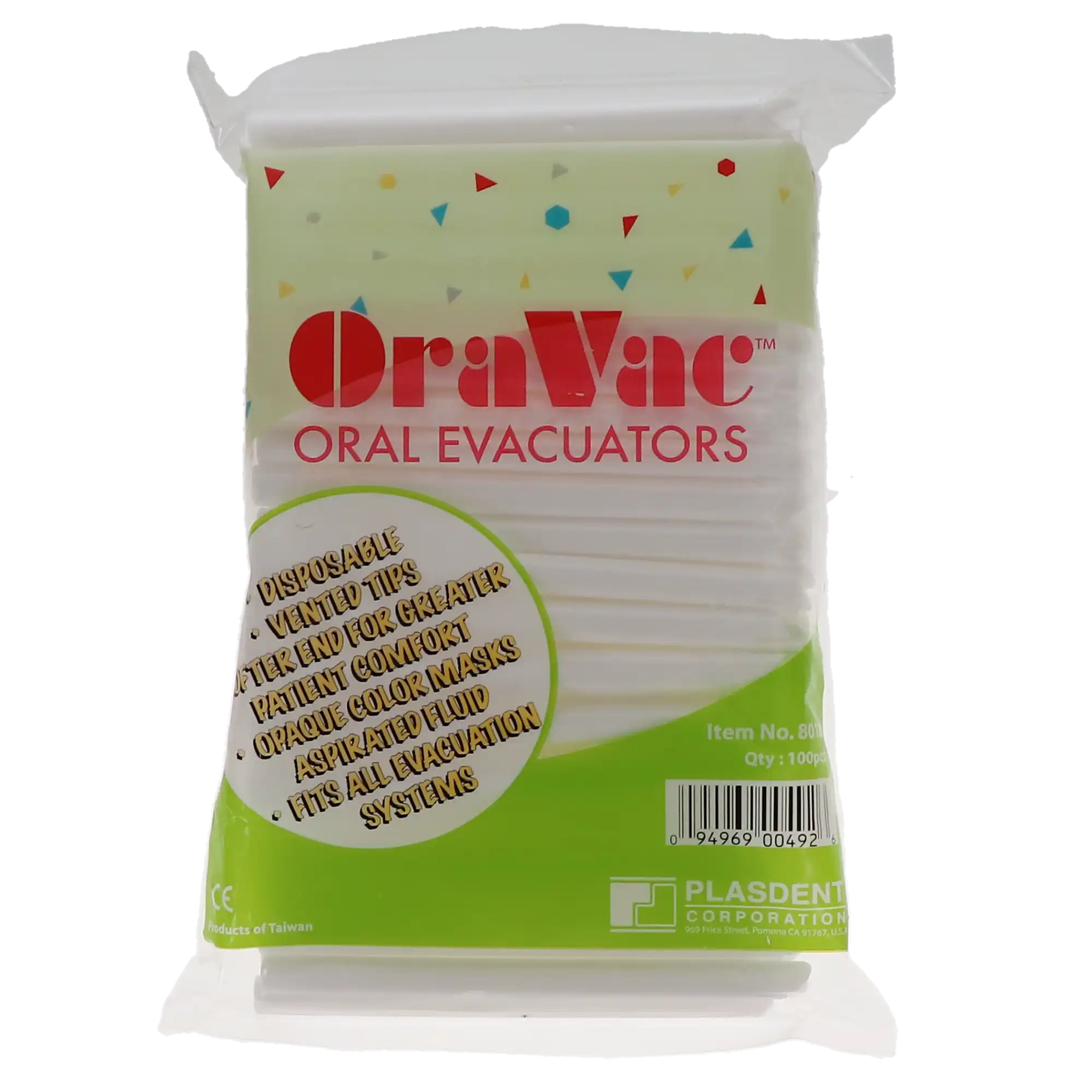 OraVac Plastic HVE Tips, White, Vented, Bendable, 6", 100/Bag, 8018 thumbnail 4