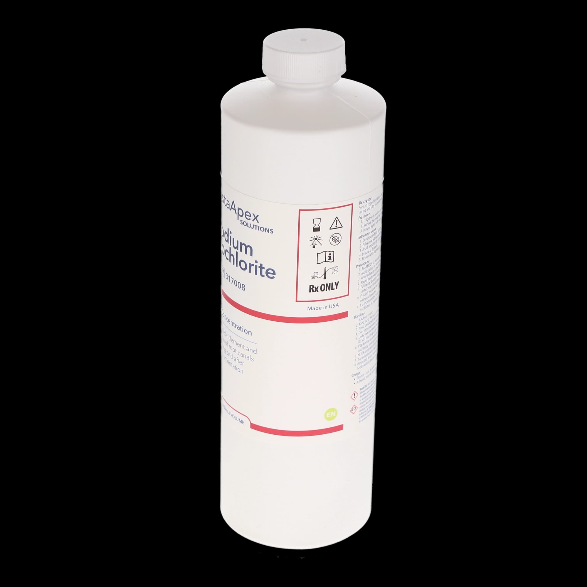 Vista Apex Sodium Hypochlorite Solution, 6%, 16 oz (480 mL), Endodontic Irrigant, 317008 thumbnail 5