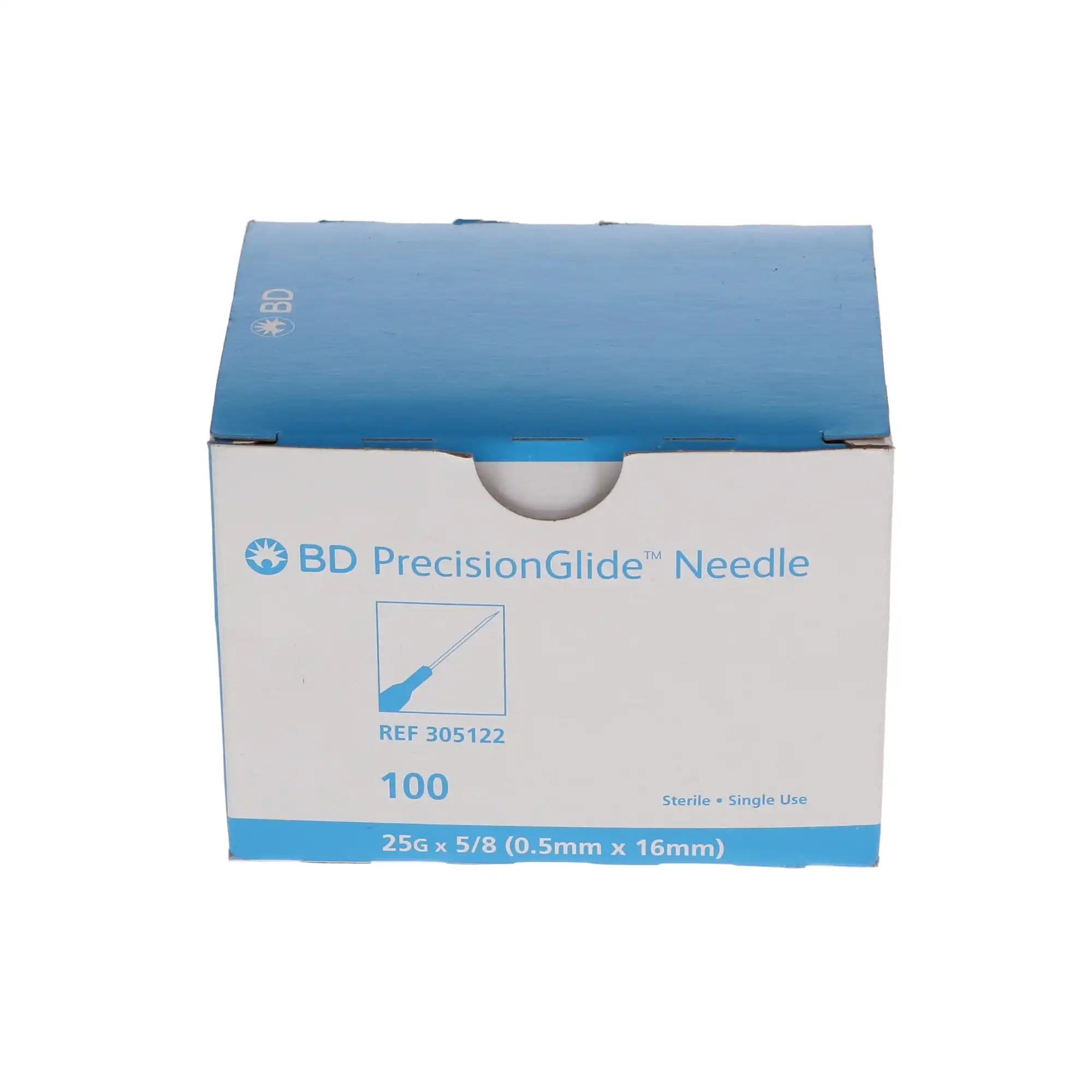 BD PrecisionGlide Sterile Hypodermic Needle, 25G x 5/8", Regular Bevel, Low Dead Space, 100/Box, 305122 thumbnail 6
