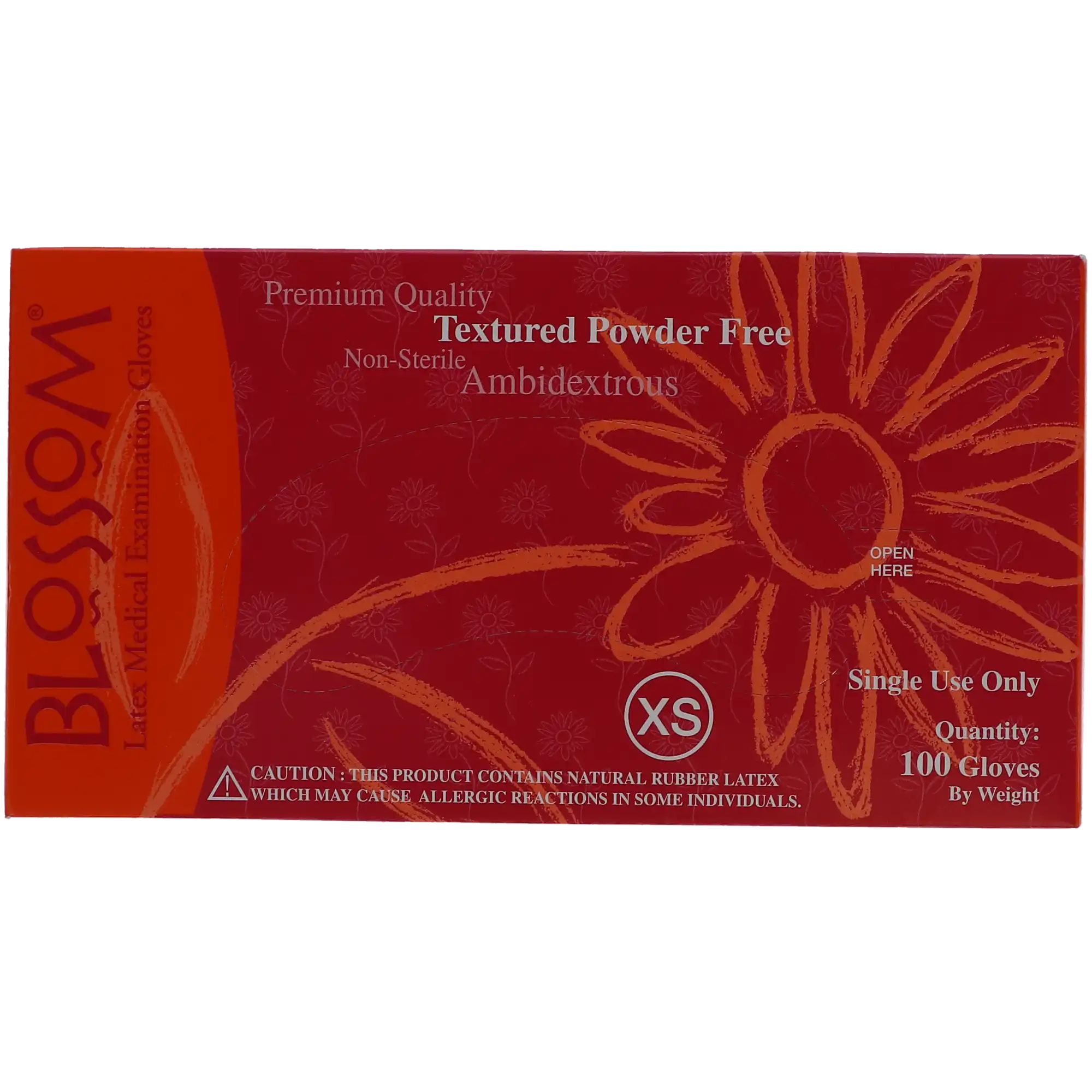 Blossom Powder-Free Latex Examination Gloves, X-Small, Non-Sterile, Ambidextrous, Beaded Cuff, 100/Box, BM-6225 thumbnail 4