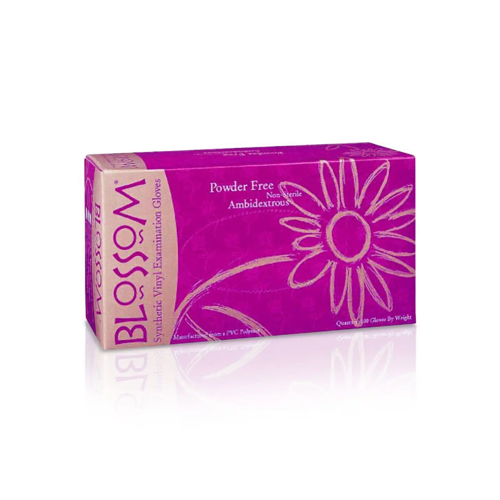 Blossom PF Synthetic/Vinyl Examination Gloves, Powder-Free, Latex-Free, Small, 100/Box - Blossom PF Synthetic/ Vinyl Glove Small 100/Bx - Image 1