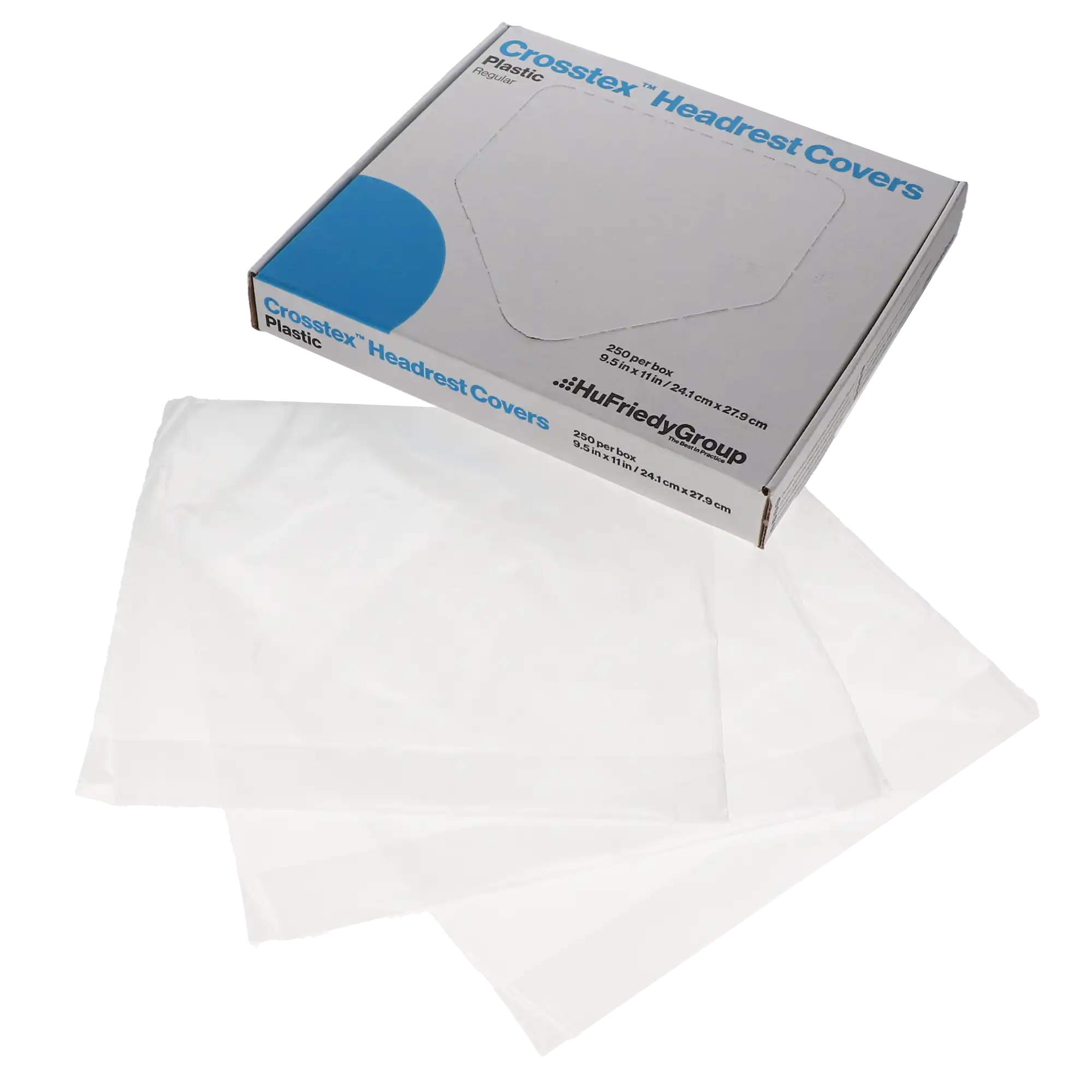 Crosstex Plastic Headrest Covers, Regular, 9.5" x 11", Clear, 250/Box, L0CP thumbnail 5