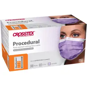 Crosstex Secure Fit™ Procedure Face Mask, ASTM Level 2, Lavender, Ear Loop, 50/Box, GCPLVSF thumbnail 10