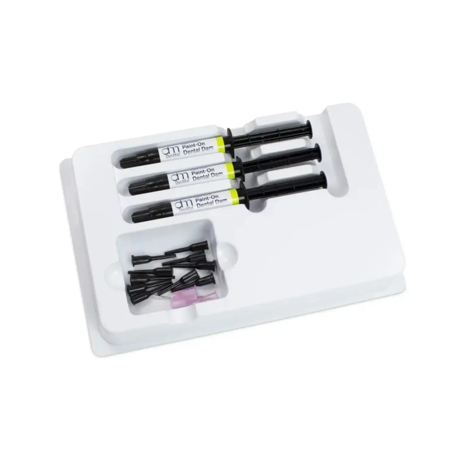 DenMat Paint-On Dental Dam Kit, Light-Cure Resin, 3 ml Syringes, Blue, 3/Pk thumbnail 2