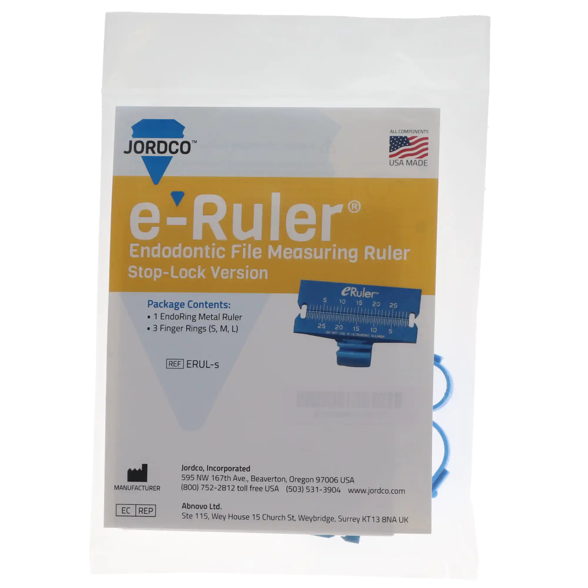 Jordco e-Ruler Endodontic File Measuring Ruler with Rubber Stop Locks, 30 mm, 1/Pk, ERUL-S thumbnail 4