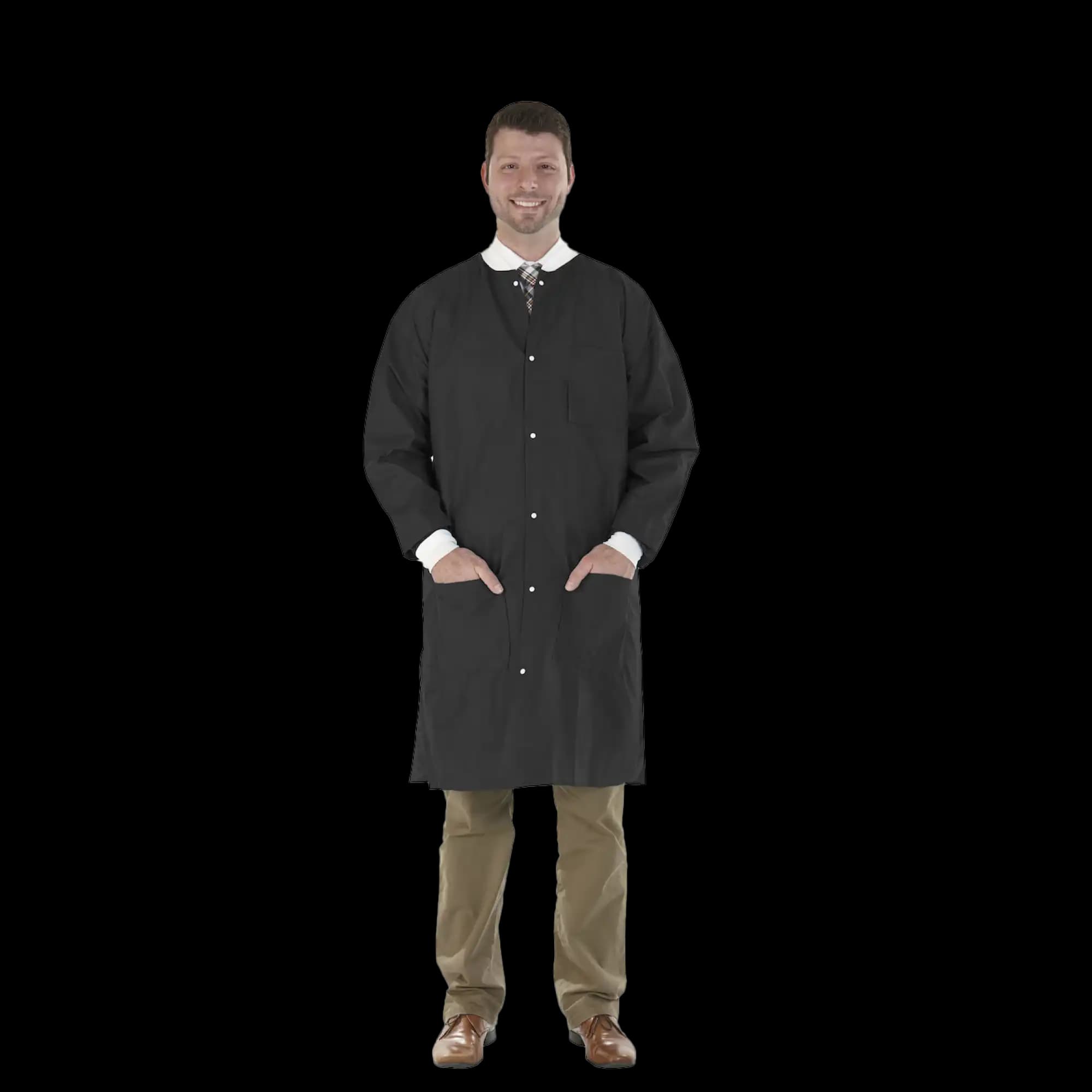 SafeWear High Performance Lab Coat, Large, Jet Black, 12/Pack, 8119-C thumbnail 8