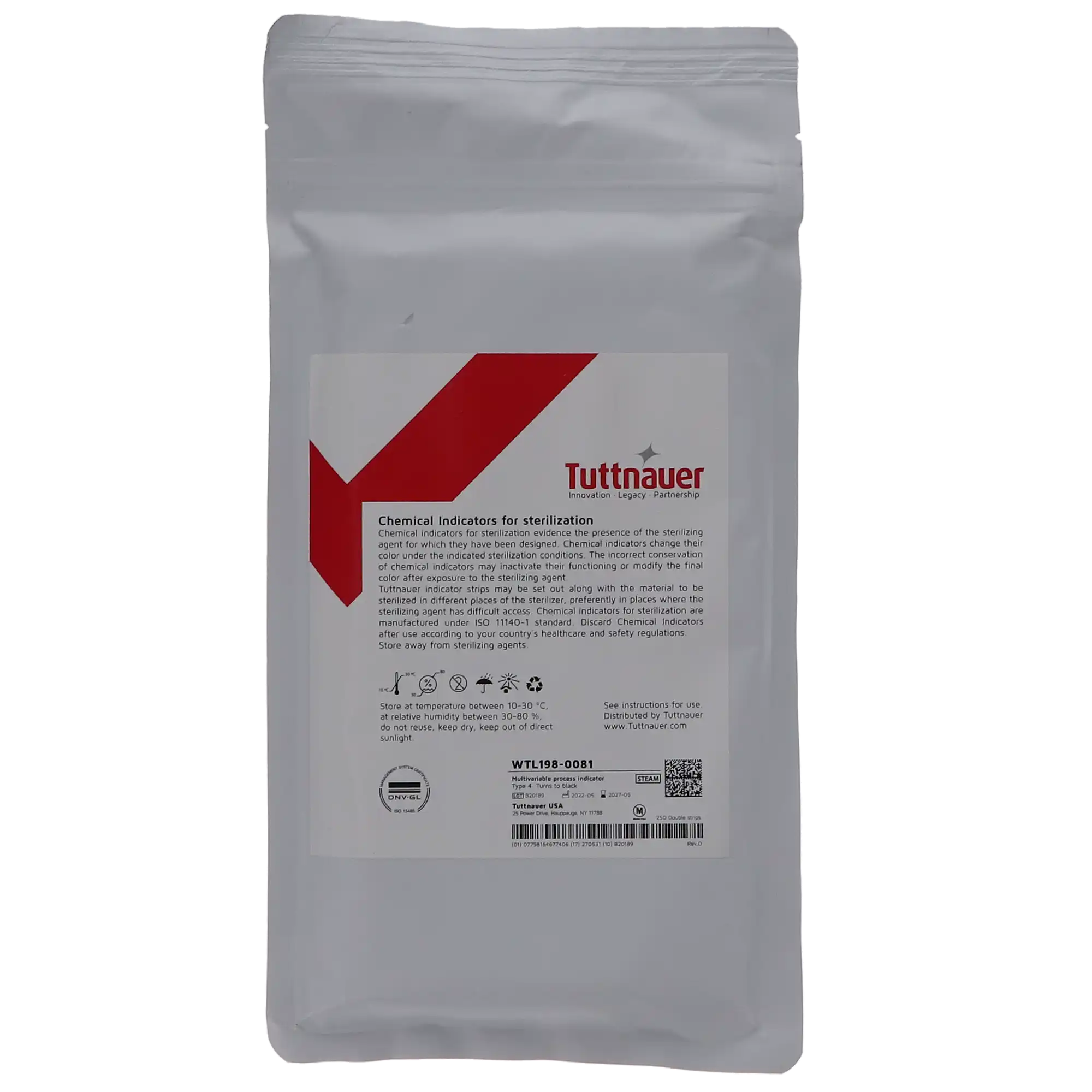 Tuttnauer Chemical Multi-Variable Indicator Type-4, Class 4, 250 Double-Strips/Bag, WTL198-0081 thumbnail 4