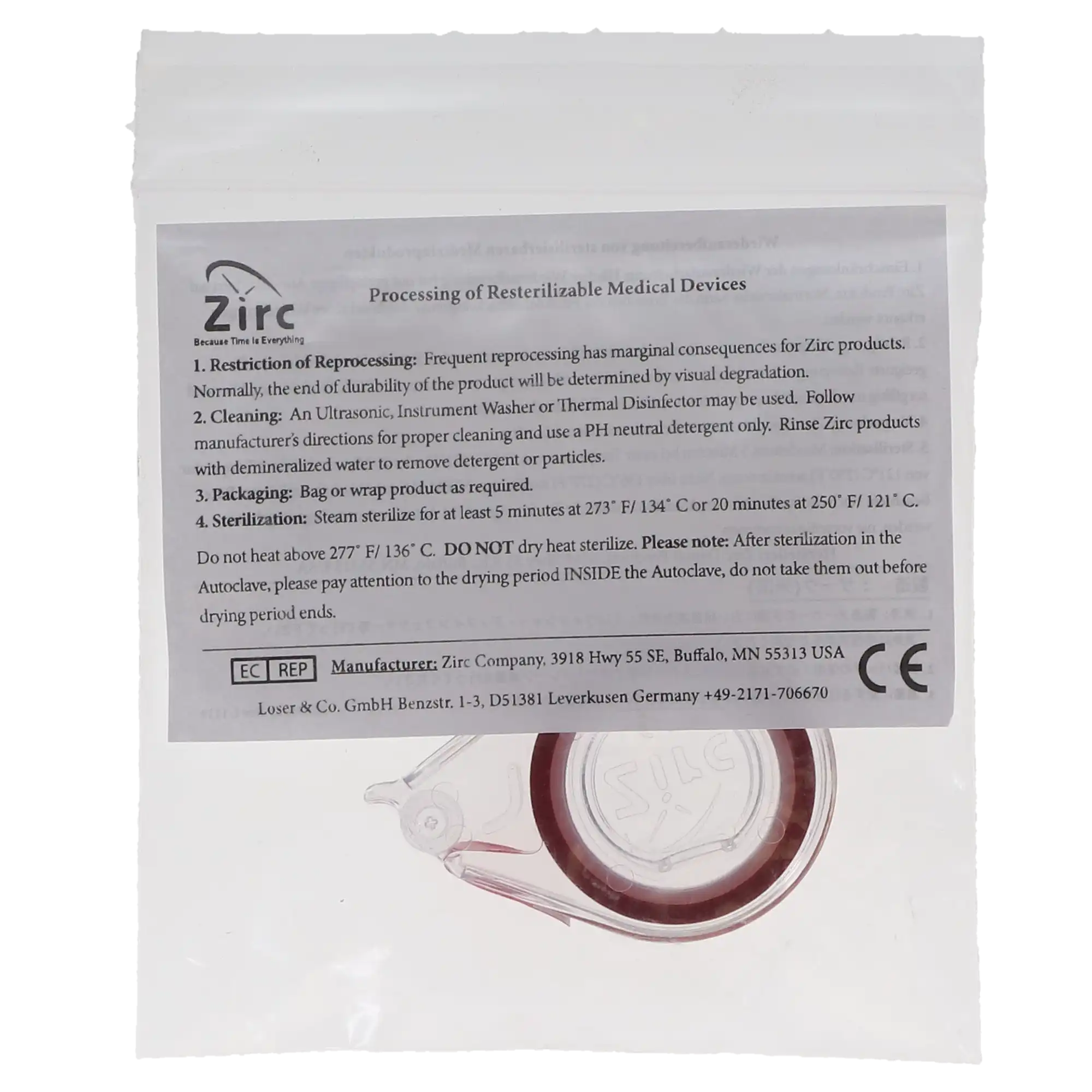Zirc E-Z ID Tape Roll, Red, 10 ft x 1/4", Autoclavable, Refill, 70Z300M thumbnail 5