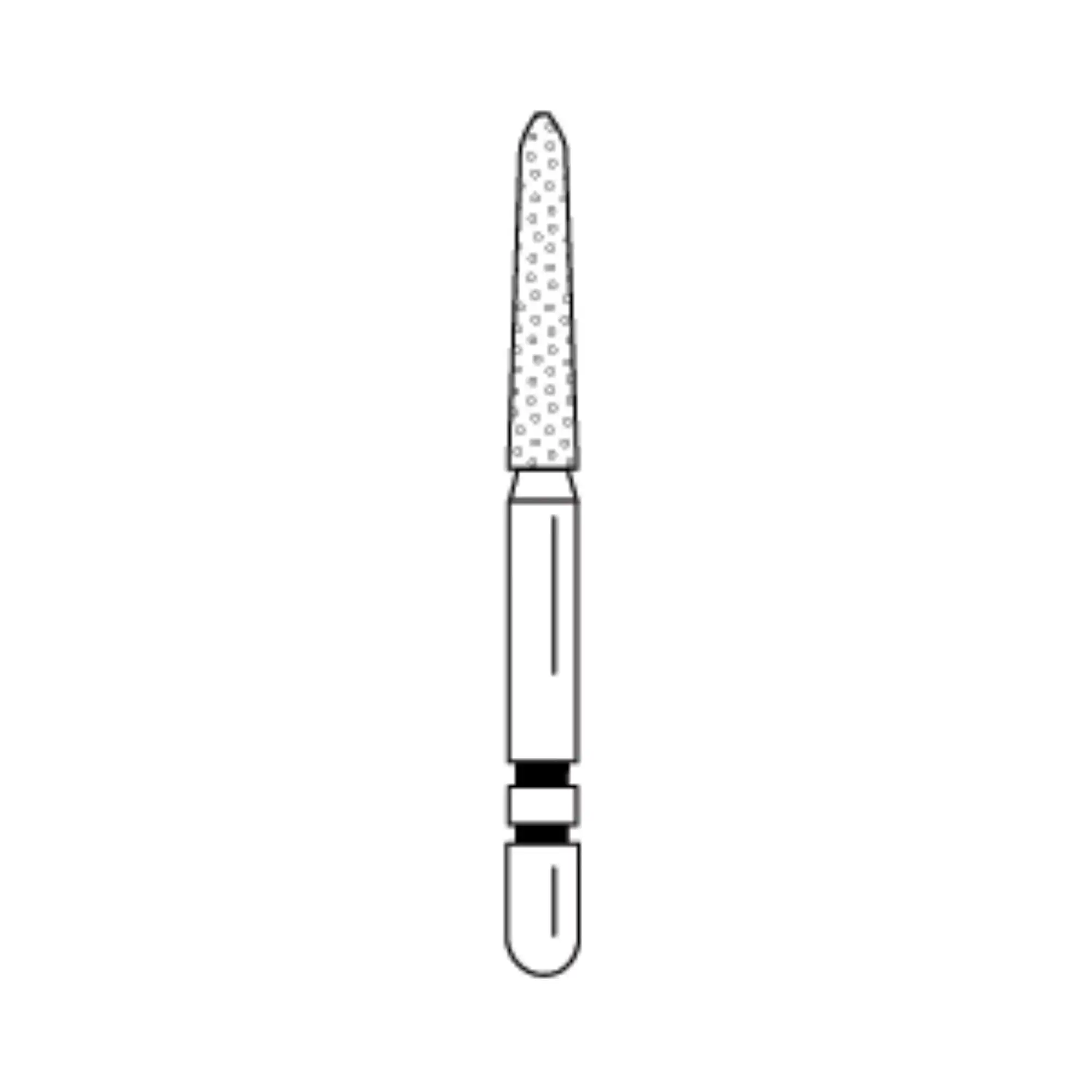 Two Striper Diamond Bur, FG, Flame, #253.8, Coarse, Green, 1.6 mm Major/1.0 mm Minor Diameter, 8.0 mm Length, 5/Pk, 2015070 thumbnail 2