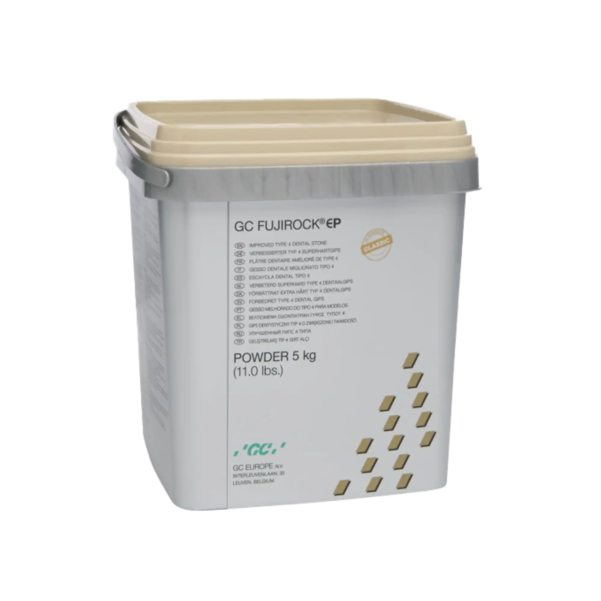 GC Fujirock EP Type IV Dental Die Stone, Classic Line, Golden Brown, 5 kg (11 lb) Pail, 890222 thumbnail 2