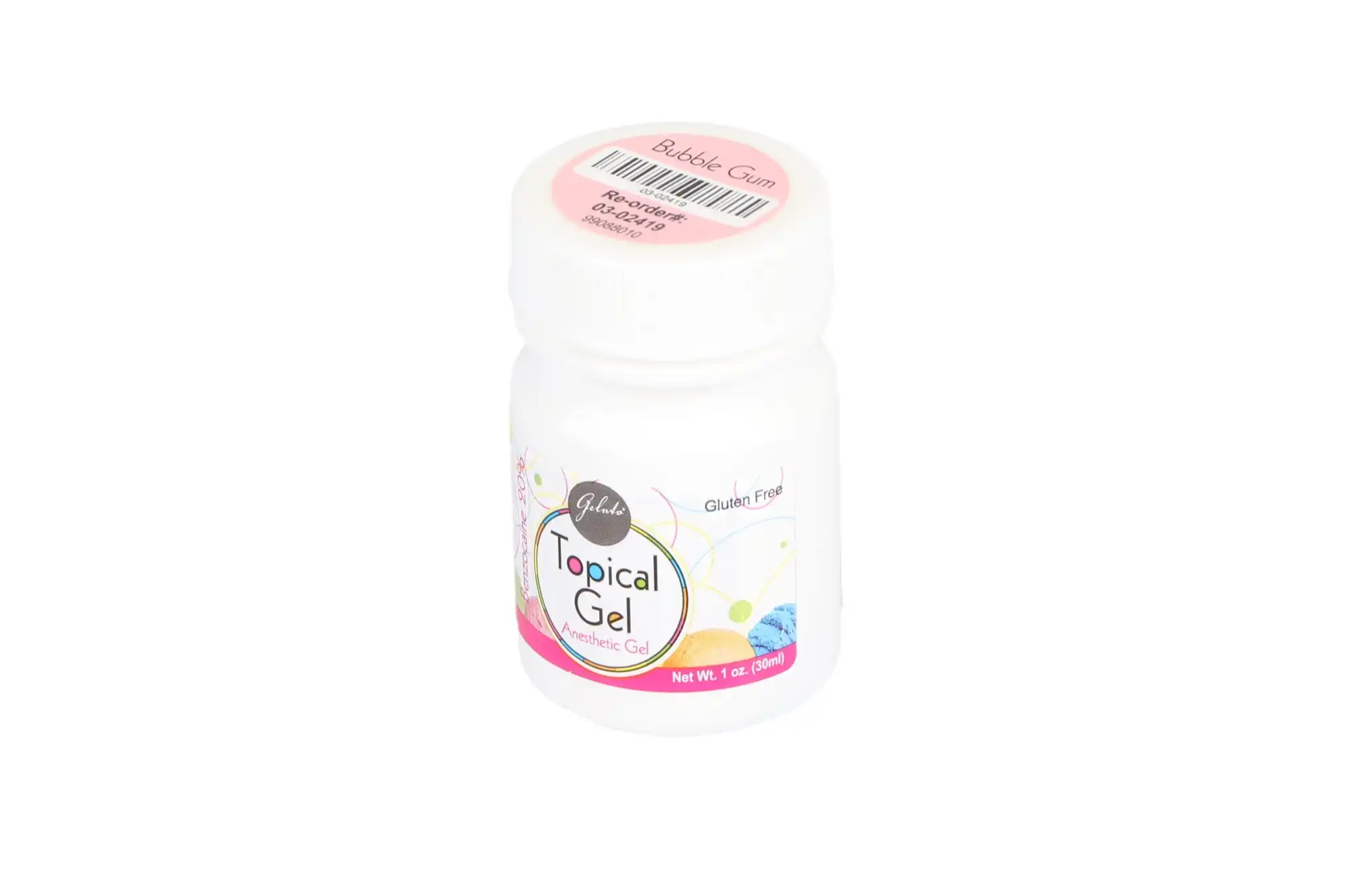 Gelato Topical Anesthetic Gel, 20% Benzocaine, Bubble Gum, 1 oz/Bottle, 1/Pk, 03-02419 thumbnail 4