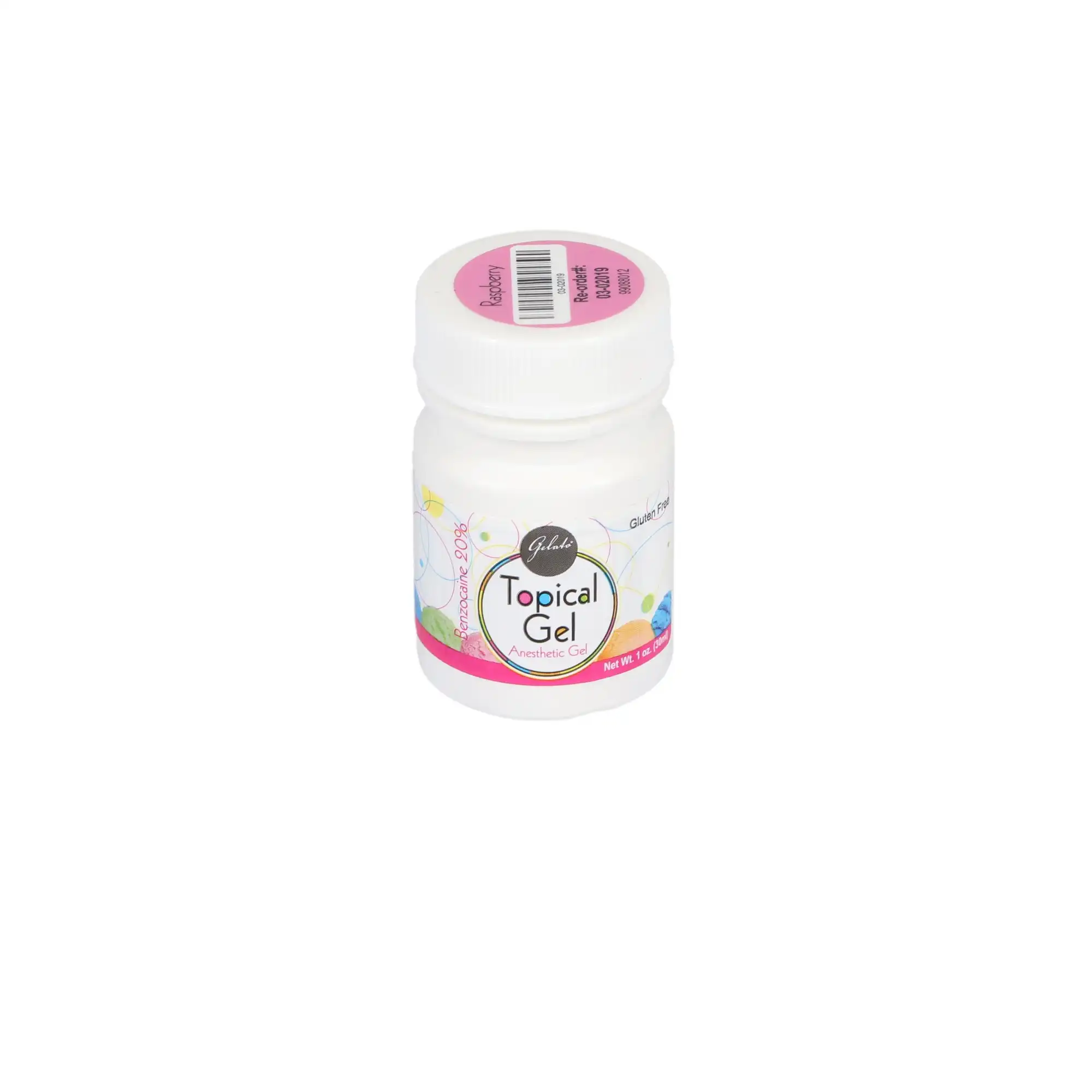 Gelato Topical Anesthetic Gel, 20% Benzocaine, Raspberry, 1 oz (30 g) Jar, 1/Pk, 03-02019 thumbnail 3