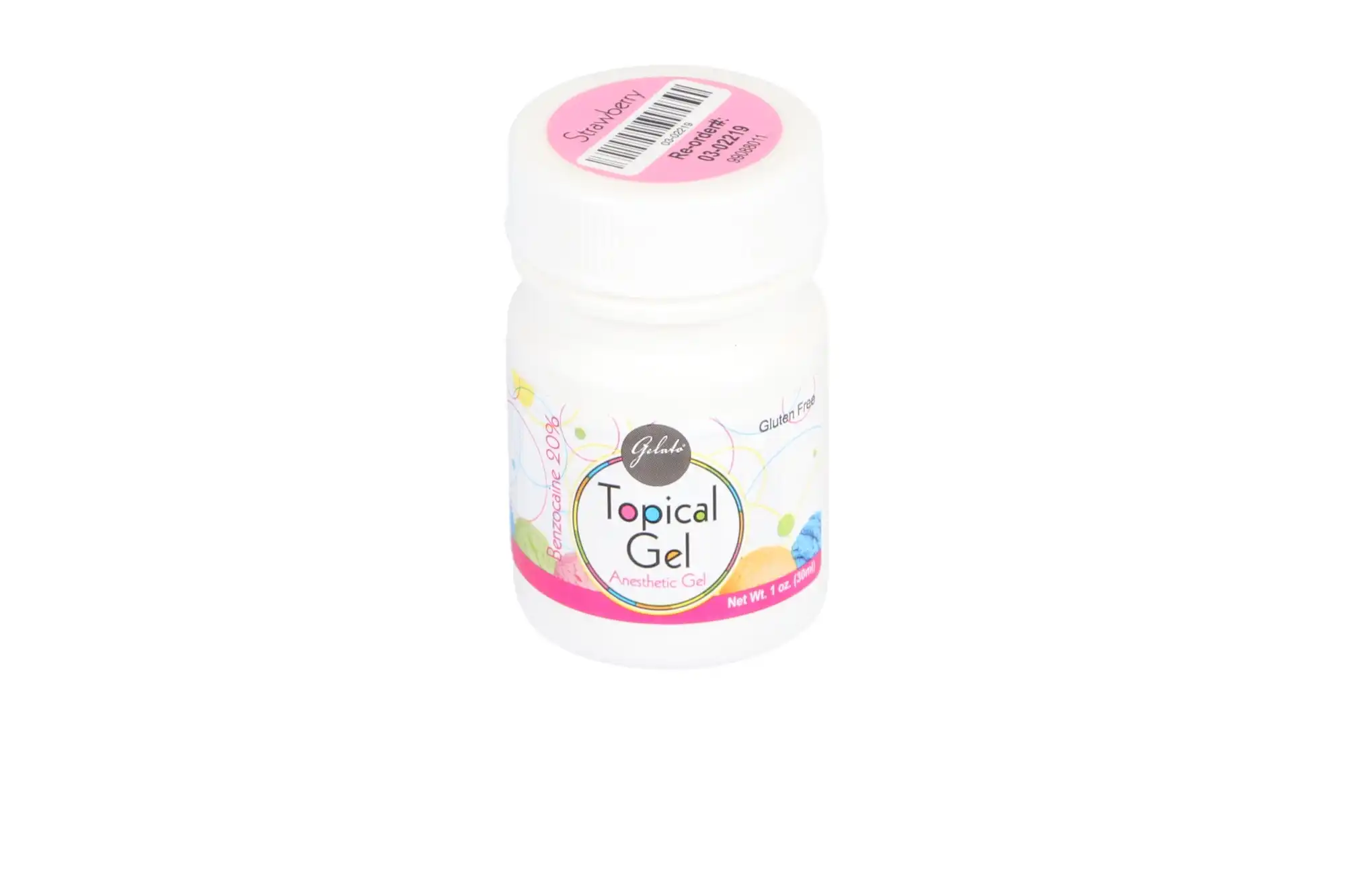 Gelato Topical Anesthetic Gel, 20% Benzocaine, Strawberry, 1 oz (30g) Bottle, Keystone 03-02219 thumbnail 2