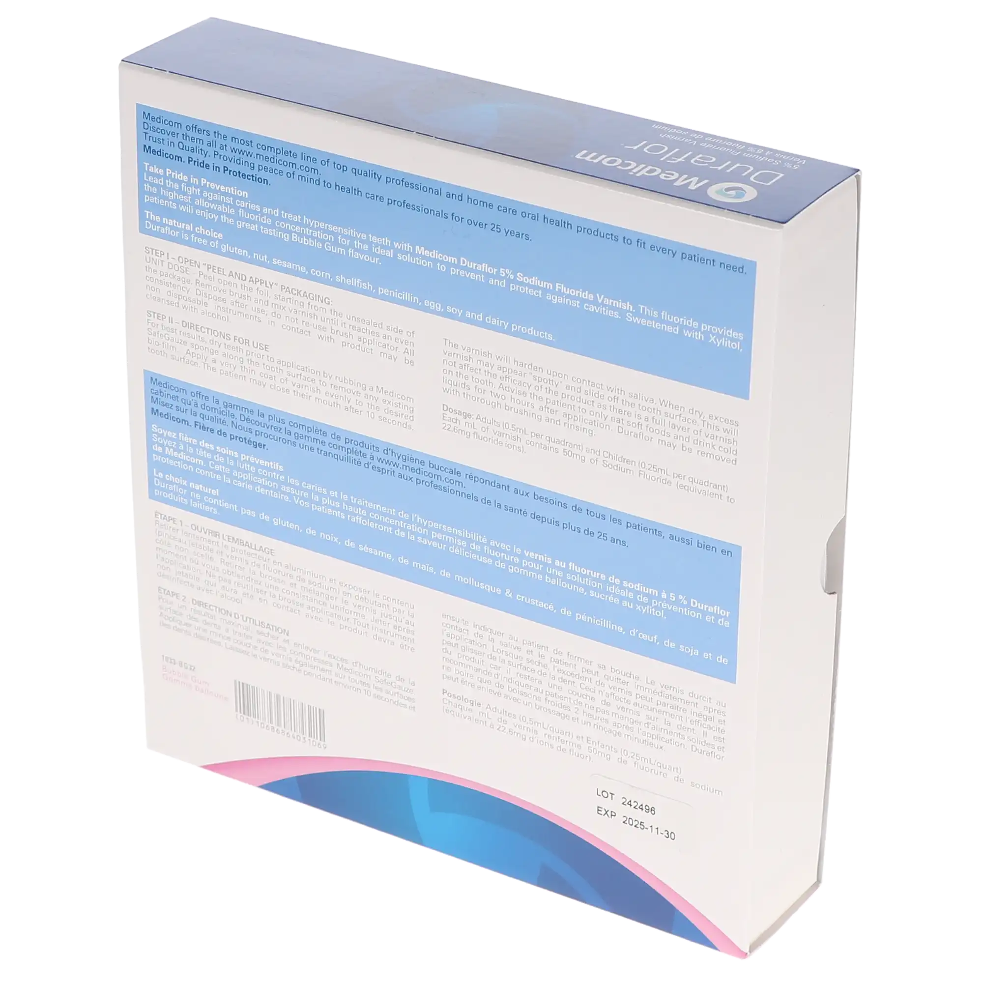 Duraflor 5% Sodium Fluoride Varnish, Unit Dose, 0.5 ml, Bubblegum, 32/Pk, 1033-BG32 thumbnail 3