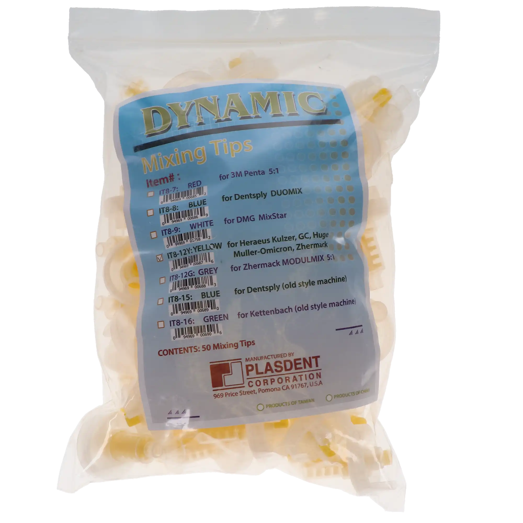 Dynamic Mixing Tips, Yellow, 50/Pk, IT8-12Y thumbnail 3