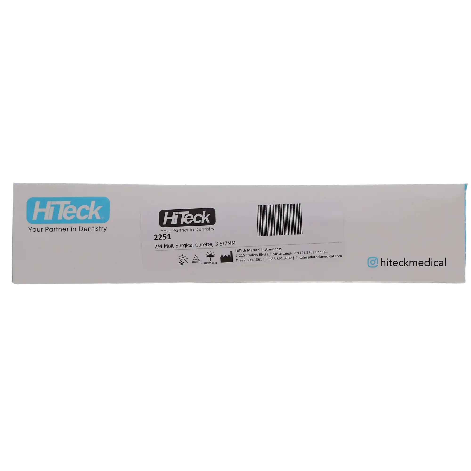 HiTeck Medical Instruments 2/4 Molt Surgical Curette, 3.5/7mm, 2251 thumbnail 4
