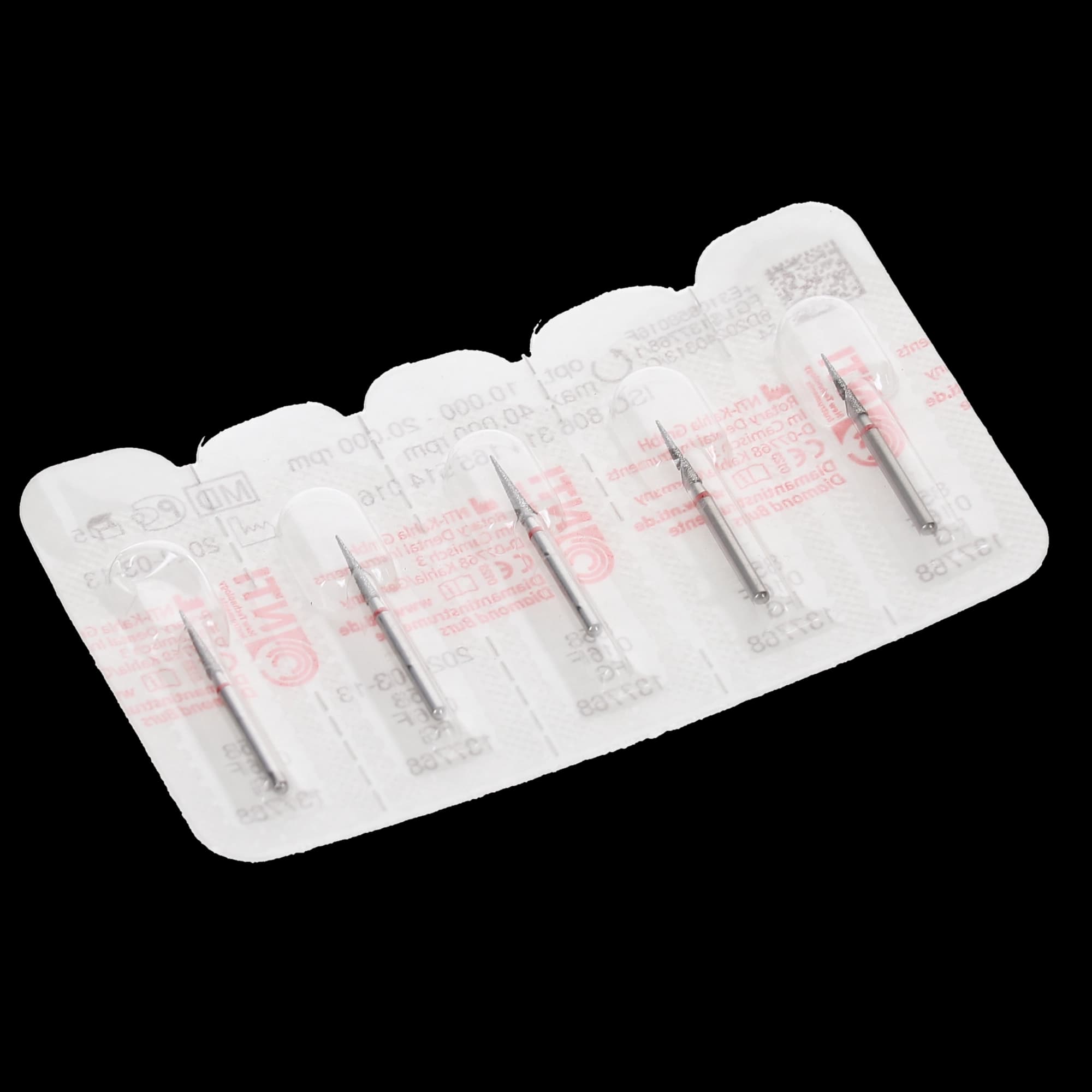 NTI Diamond Bur, FG, Needle, #858, 1.6 mm, Fine, Red, 5/Pk, F858-016 thumbnail 5