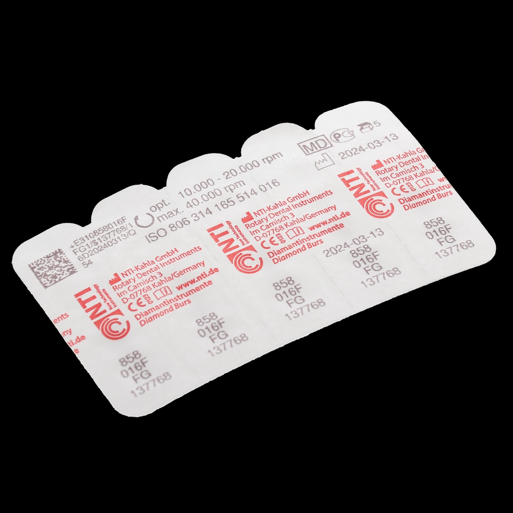 NTI Diamond Bur, FG, Needle, #858, 1.6 mm, Fine, Red, 5/Pk, F858-016 thumbnail 6