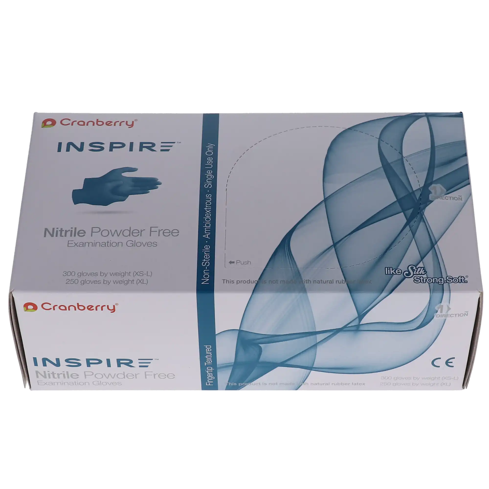 Cranberry Inspire Nitrile Exam Gloves, Powder-Free, Non-Sterile, Small, Aegean Blue, 300/Box, CR3386 thumbnail 2