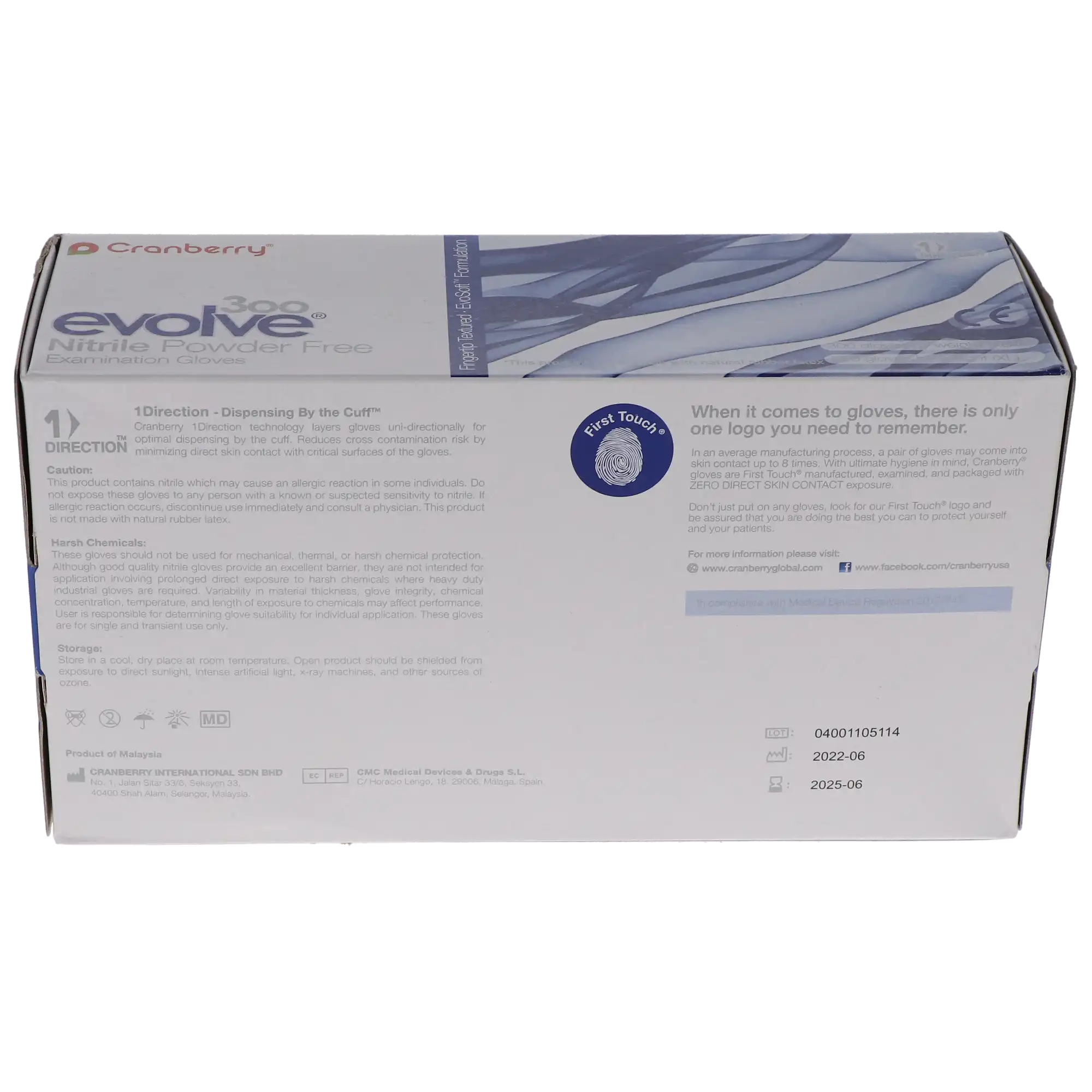 Cranberry Evolve 300 Nitrile Exam Gloves, Powder-Free, Non-Sterile, Large, Royal Blue, 300/Box, CR3308 thumbnail 11