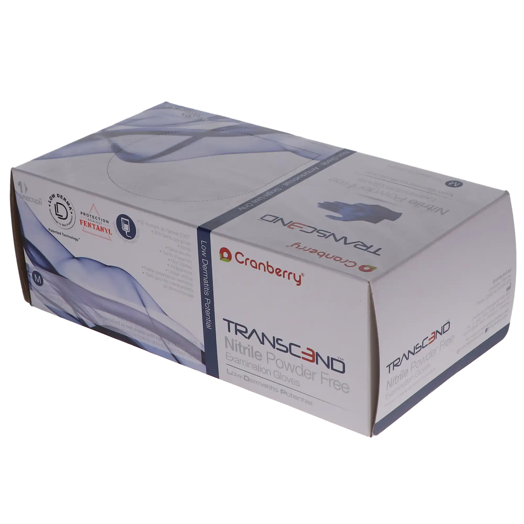 Cranberry Transcend 300 Nitrile Exam Gloves, Powder-Free, Non-Sterile, Medium, Matte Blue, 300/Box, CR3367 thumbnail 11