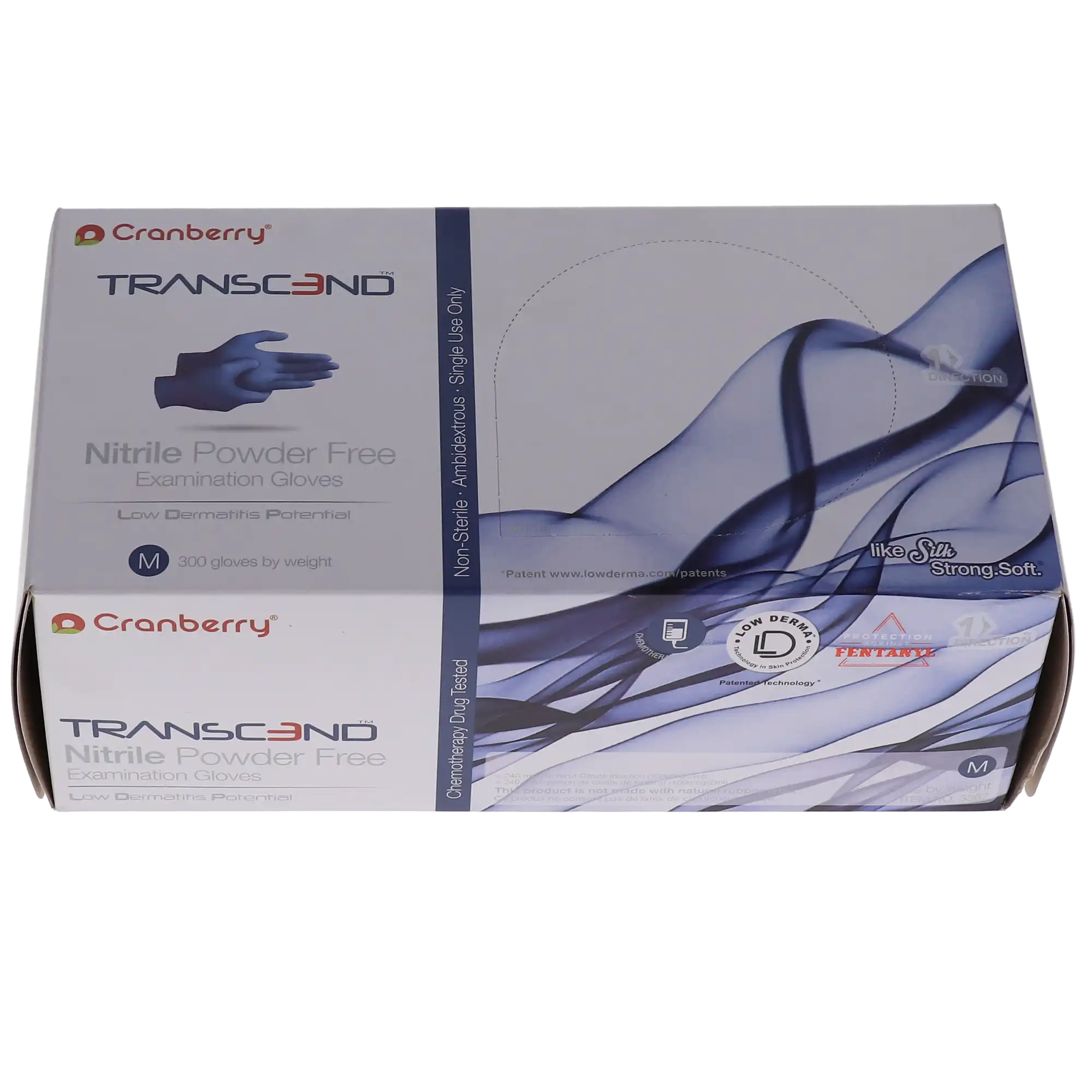 Cranberry Transcend 300 Nitrile Exam Gloves, Powder-Free, Non-Sterile, Medium, Matte Blue, 300/Box, CR3367 thumbnail 13