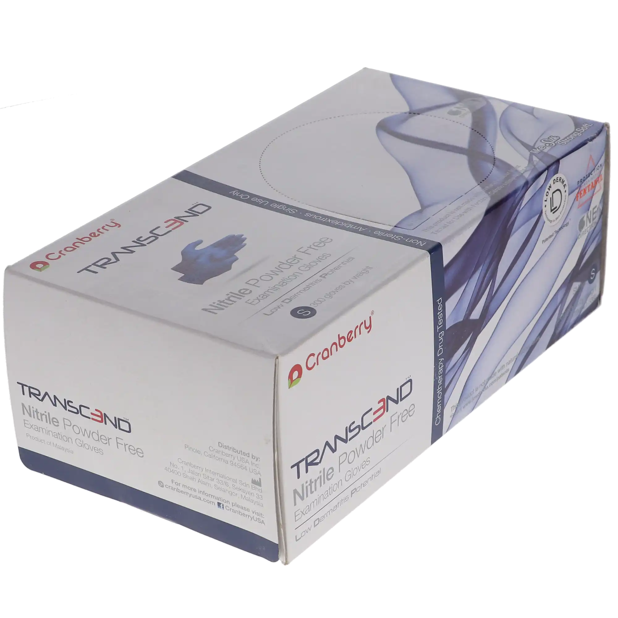 Cranberry Transcend Nitrile Exam Gloves, Powder-Free, Small, Matte Blue, 300/Box, CR3366 thumbnail 11