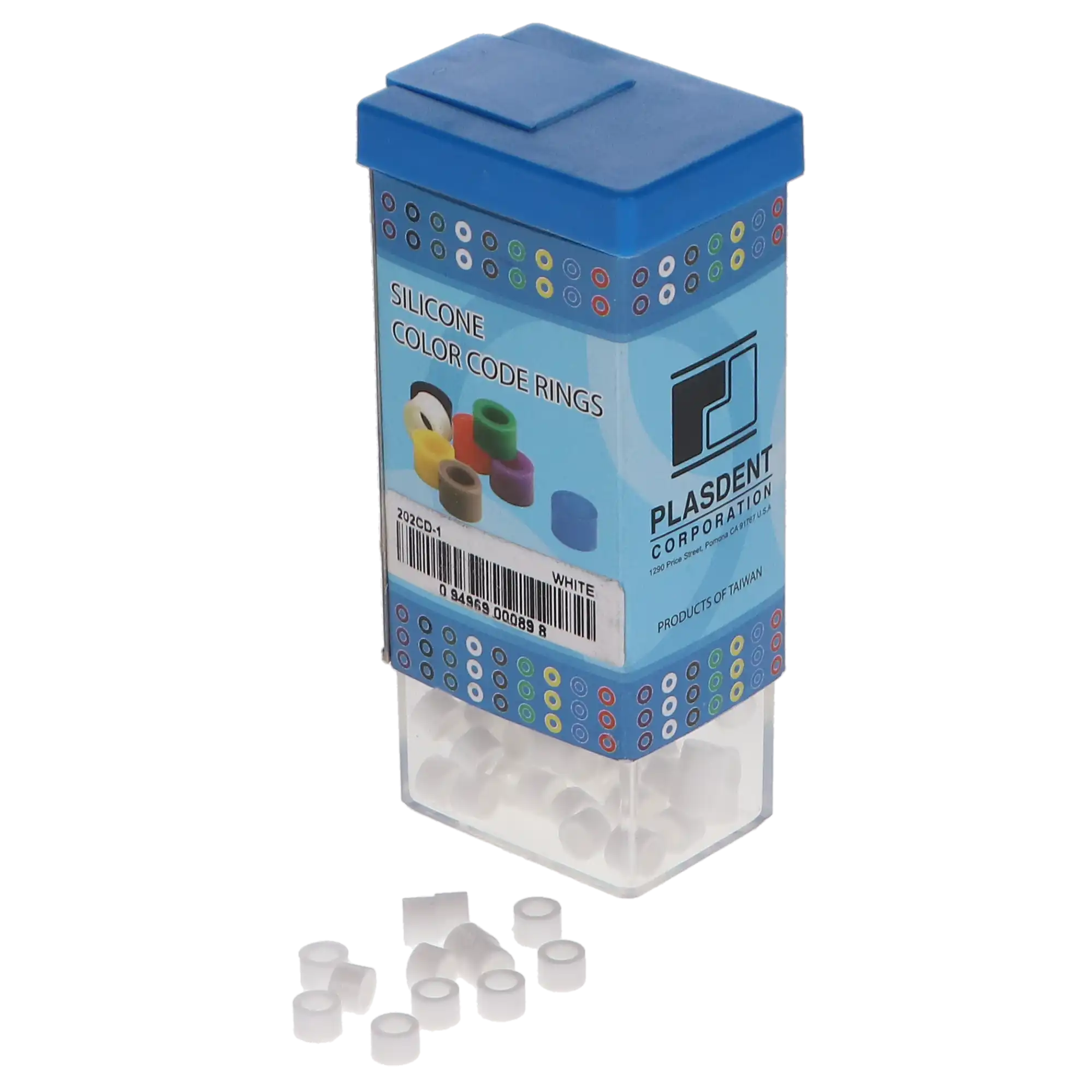 Plasdent Silicone Instrument Color Code Rings, Standard, White, 1/8" (3.2mm), 60/Box, 202CD-1 thumbnail 2