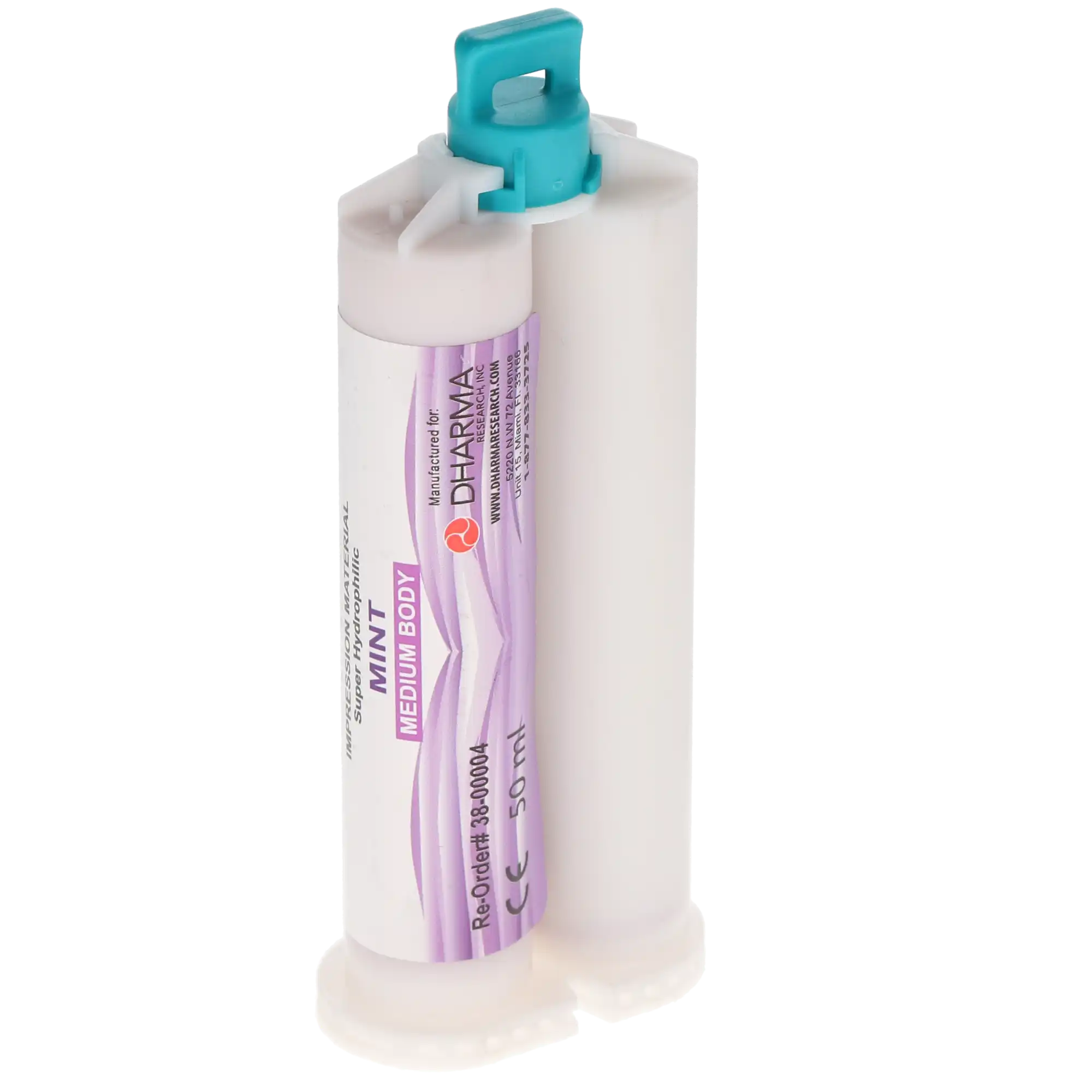 Dharma Research Enthus VPS Medium Body Impression Material, Regular Set, Spearmint, 4 x 50ml Cartridges, 38-00004 thumbnail 3