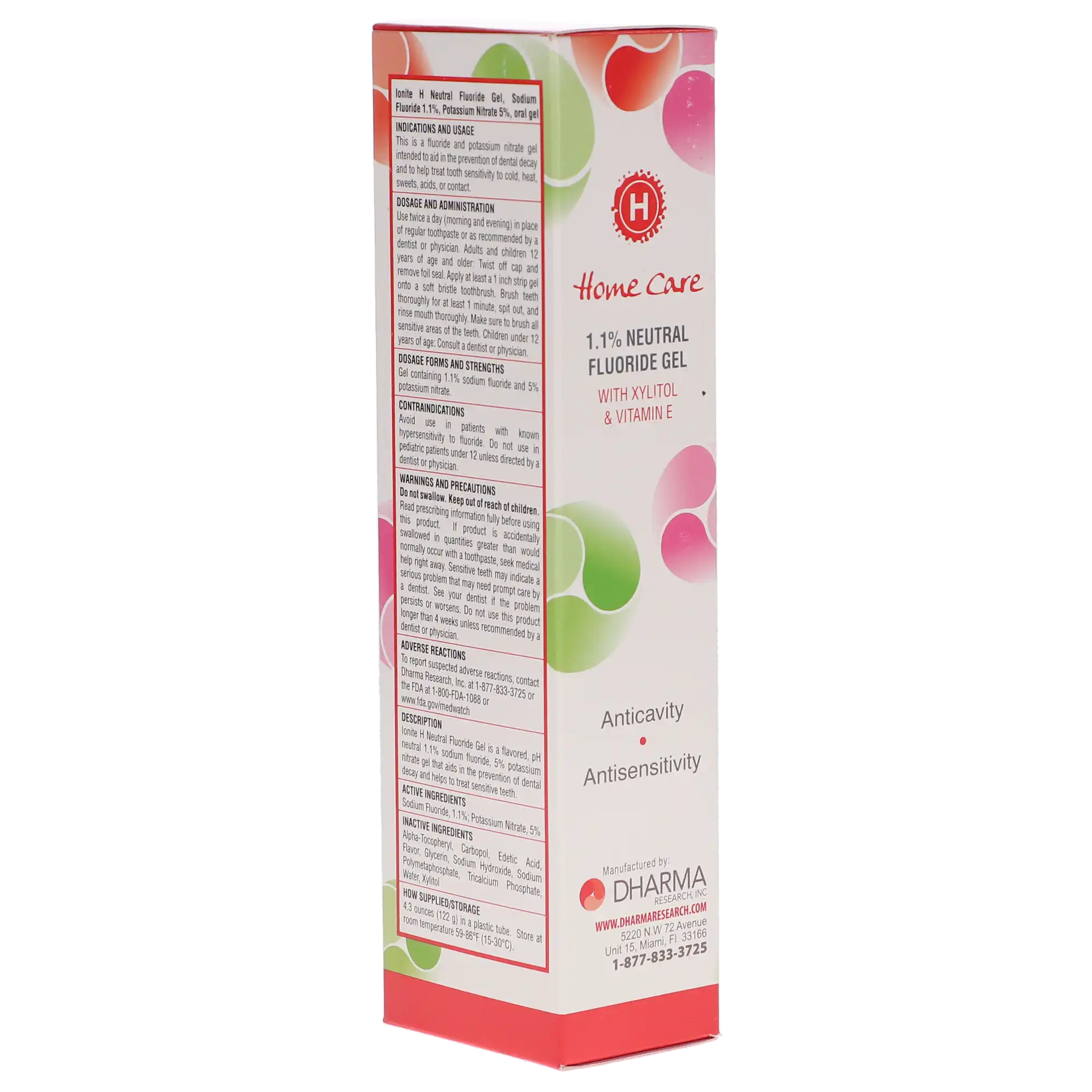 Ionite-H Home Care Prescription Fluoride Toothpaste, 1.1% NaF (5000 ppm), Spearmint, 4.3 oz Tube, 56-00140 thumbnail 3