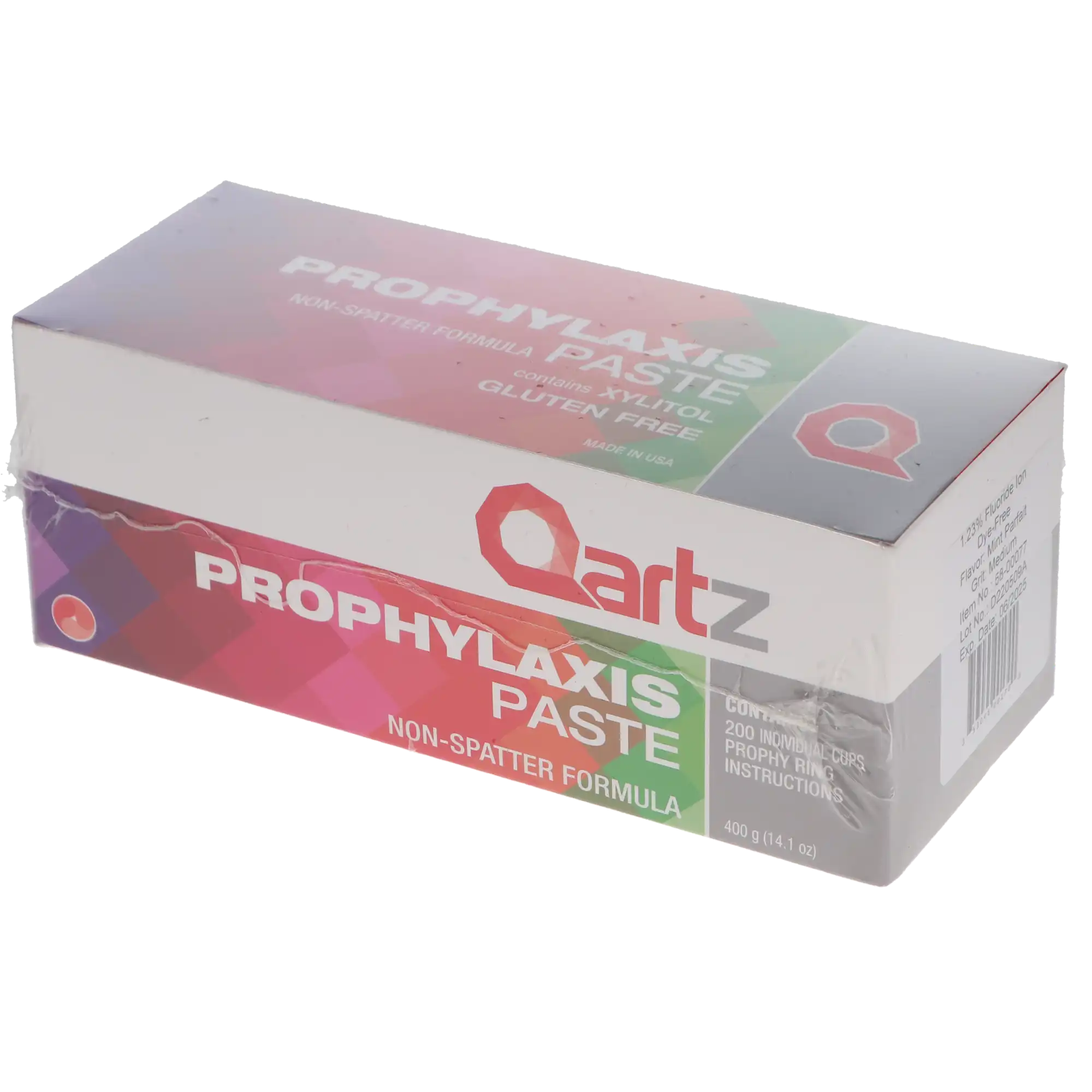 Qartz Prophy Paste Cups, Dye-Free, Medium Grit, Mint Parfait, 1.23% Fluoride, 200/Box, 58-00077 thumbnail 4
