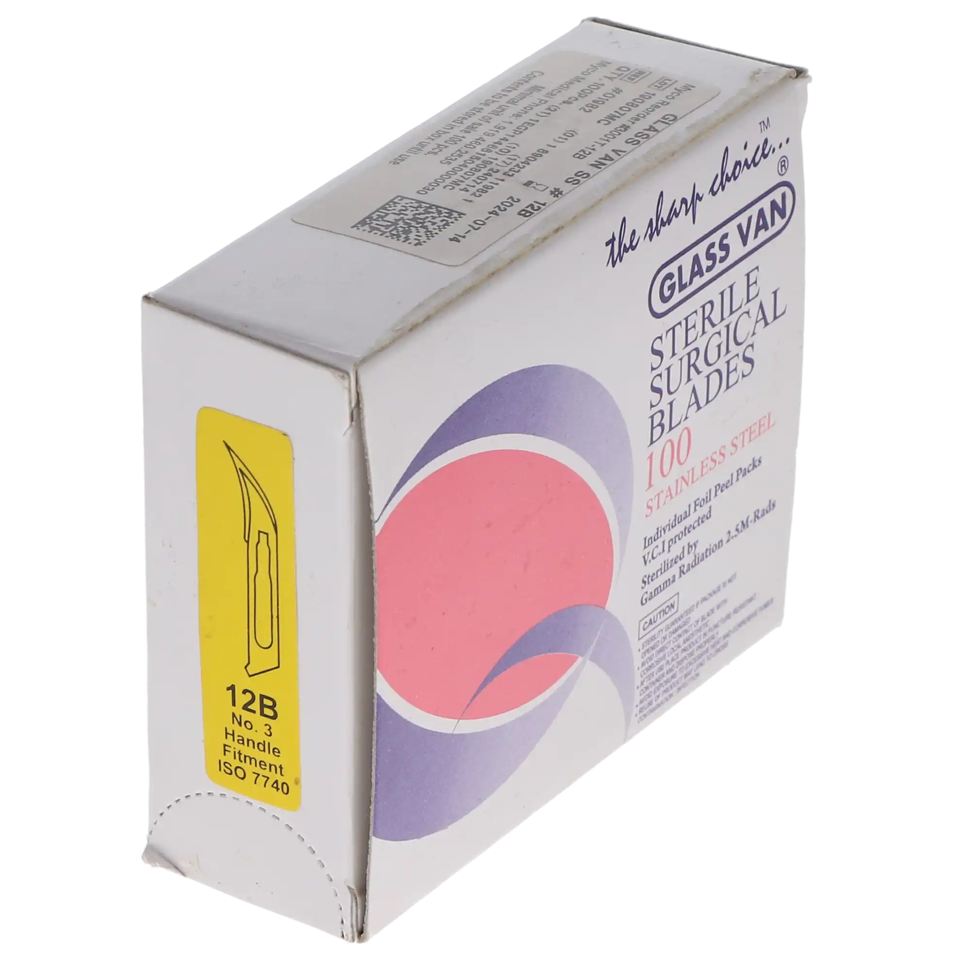 GLASSVAN #12B Sterile Stainless Steel Surgical Blades, Individually Foil-Wrapped, 100/Box, 3001T-12B thumbnail 11