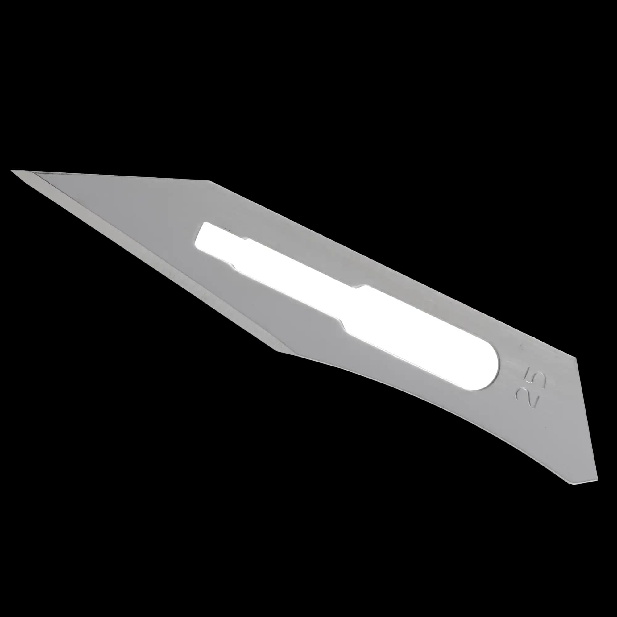 GLASSVAN® #25 Sterile Carbon Steel Surgical Scalpel Blade, 100/Box, 2001T-25 - GLASSVAN® #25 Sterile Carbon Blade Box of 100 - Image 1