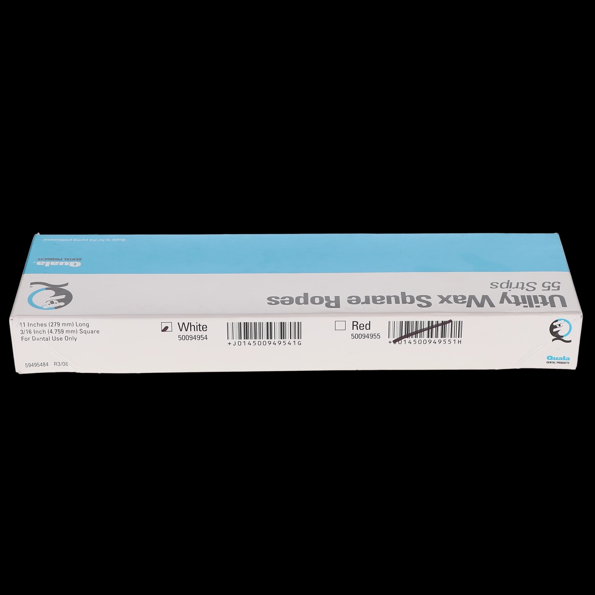 Quala Utility Wax Square Ropes, White, 55/Box, 50094954 thumbnail 4