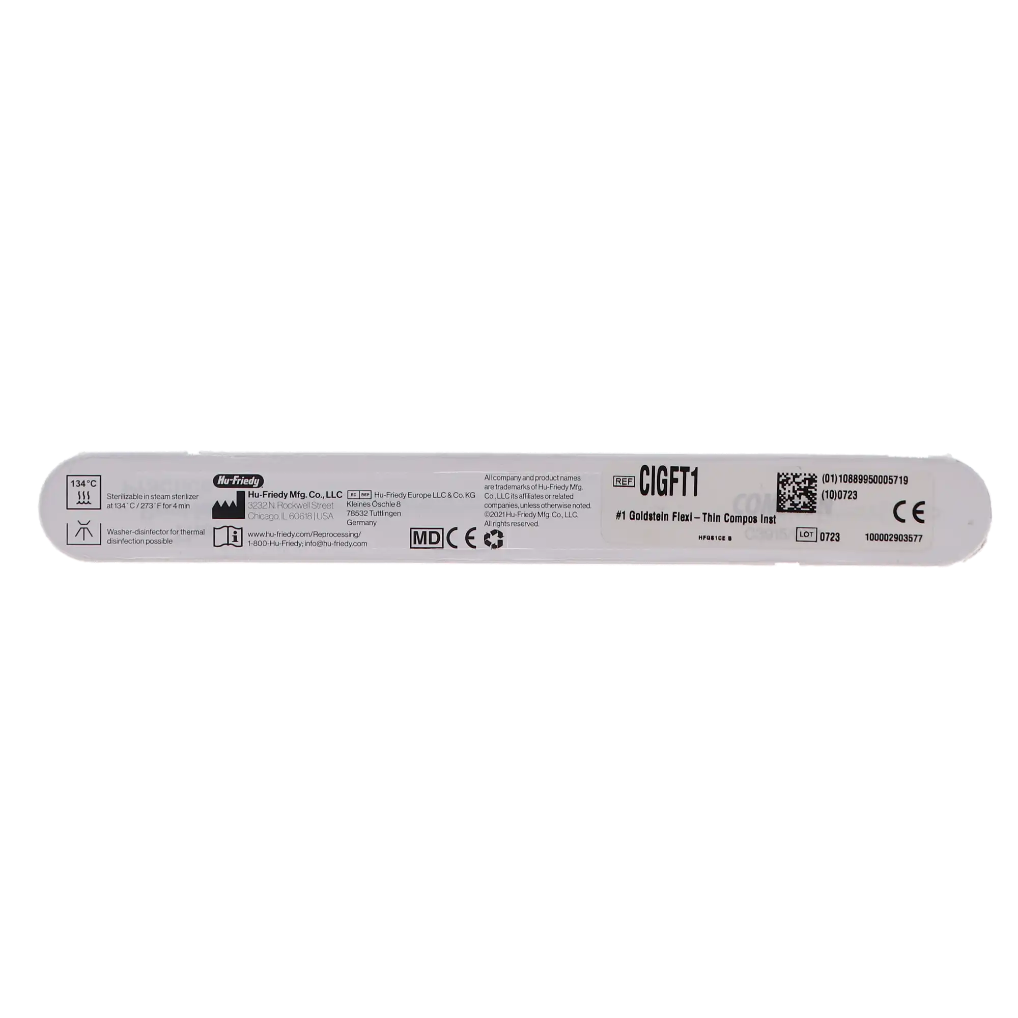 Hu-Friedy Goldstein Flexi-Thin Composite Instrument #1, Double End, #41 Round Handle, CIGFT1 thumbnail 5