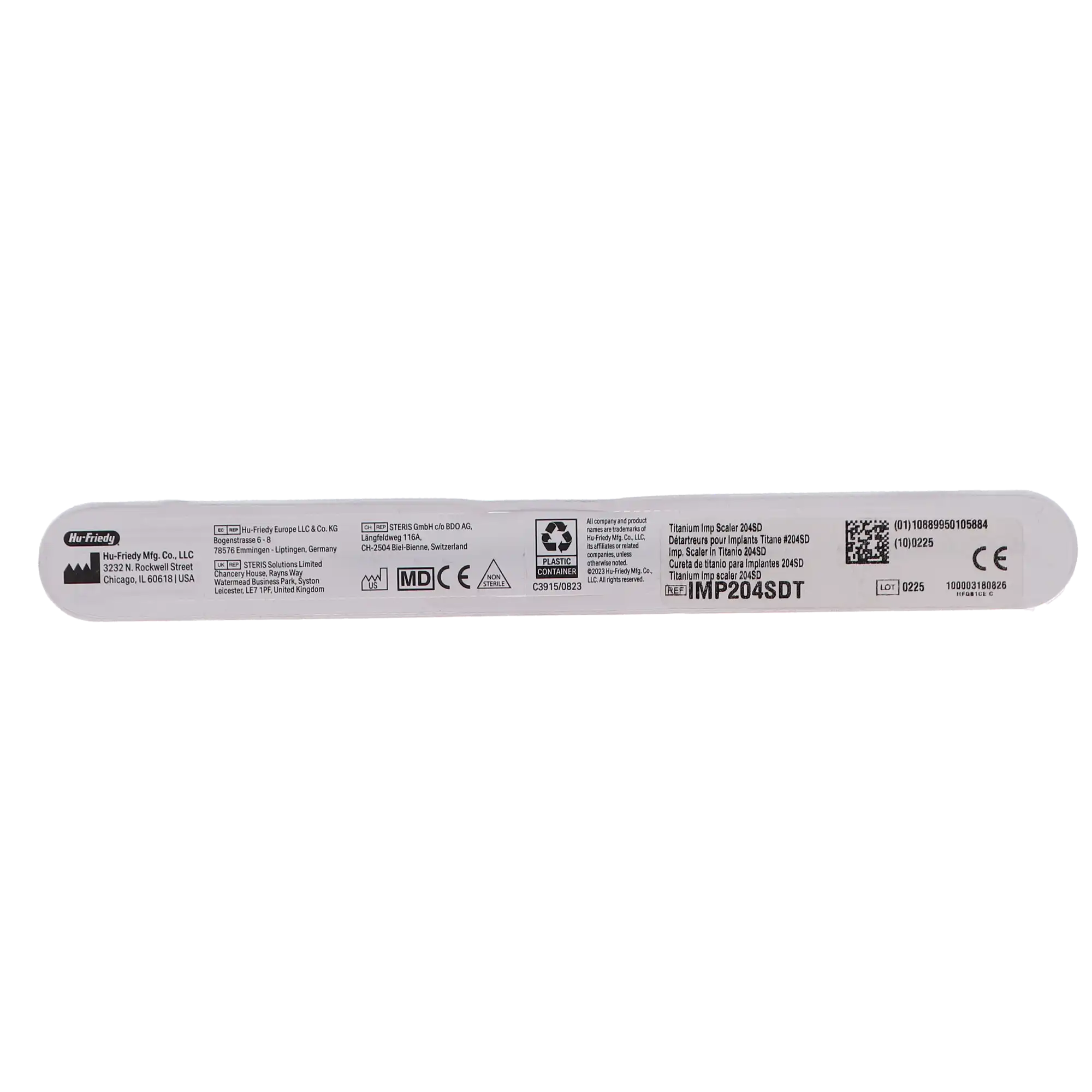 Hu-Friedy Titanium Implant Scaler 204SD, Double-Ended, Teal Anodized, IMP204SDT thumbnail 4